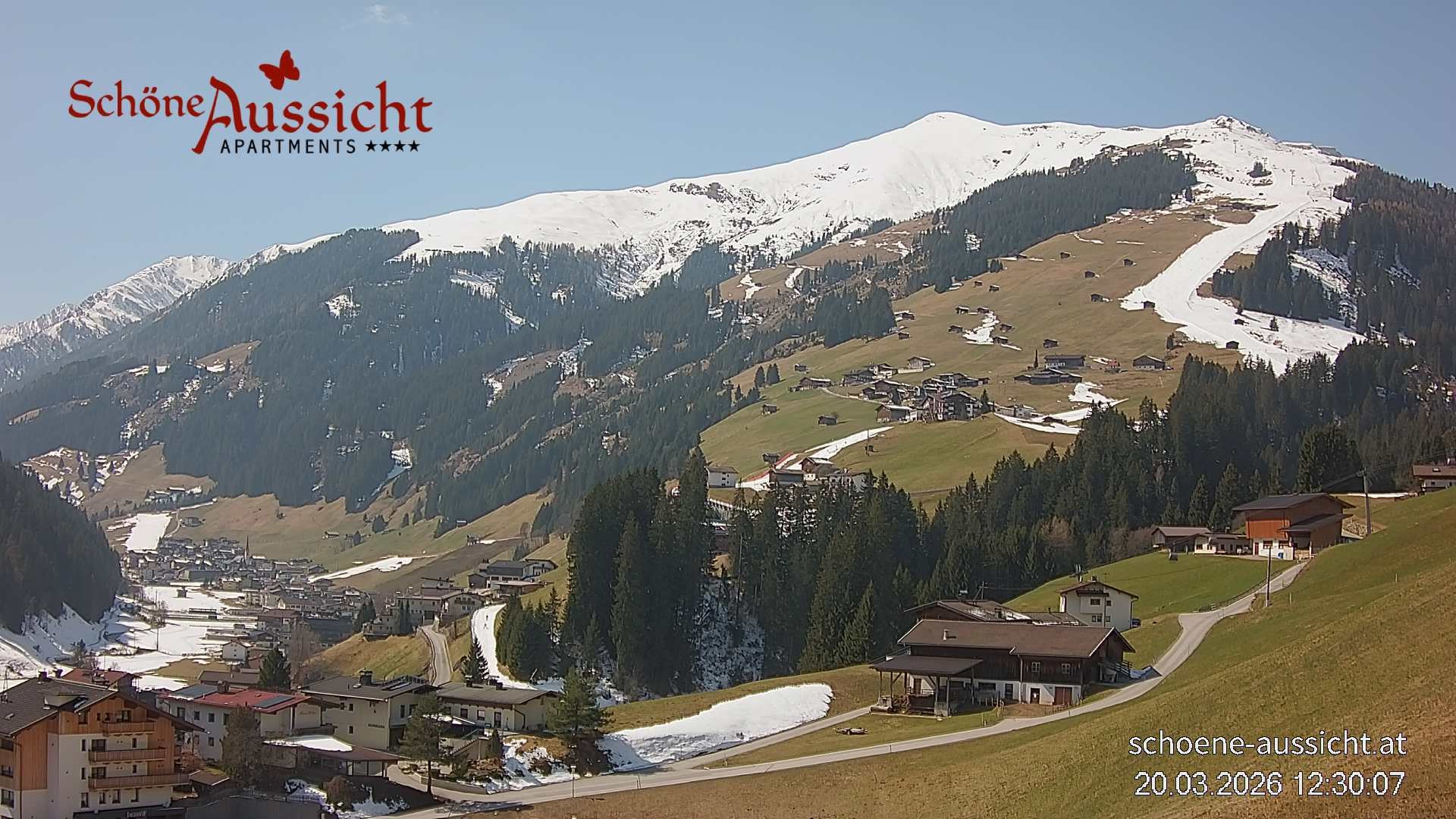 Archiv Foto Webcam Tux Lanersbach - Ausblick Appartements Schöne Aussicht