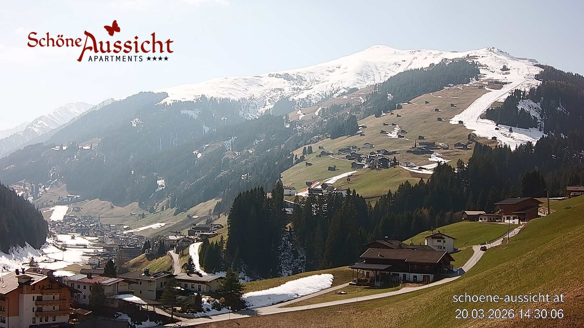 Archiv Foto Webcam Tux Lanersbach - Ausblick Appartements Schöne Aussicht