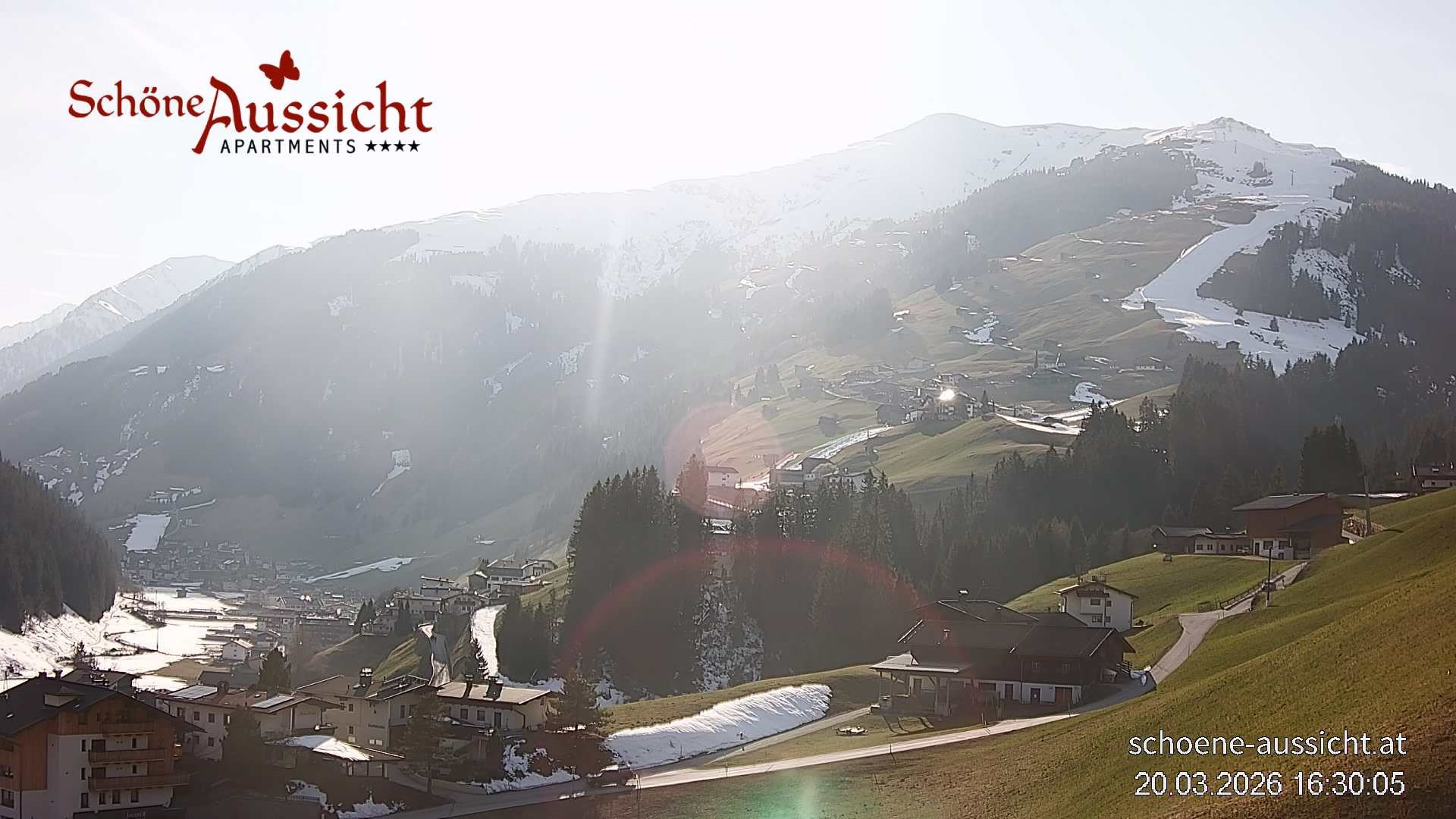 Archiv Foto Webcam Tux Lanersbach - Ausblick Appartements Schöne Aussicht