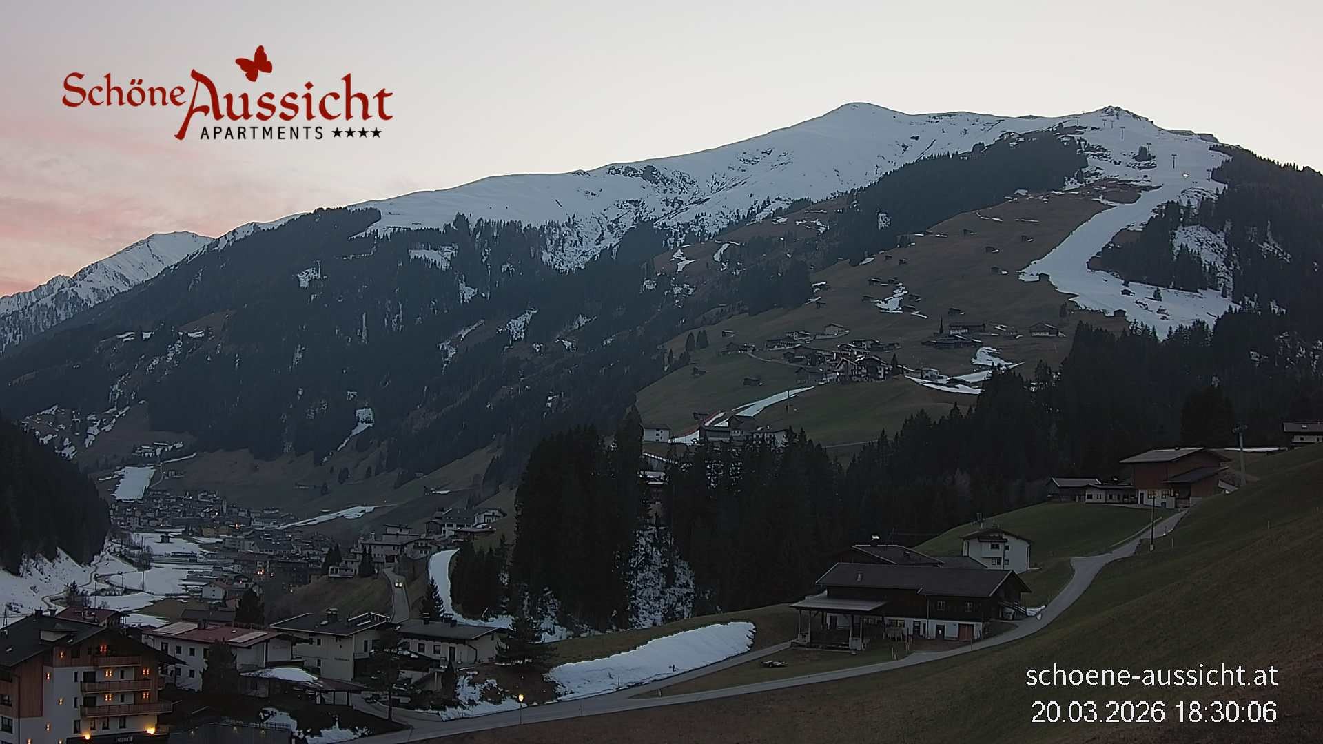 Archiv Foto Webcam Tux Lanersbach - Ausblick Appartements Schöne Aussicht