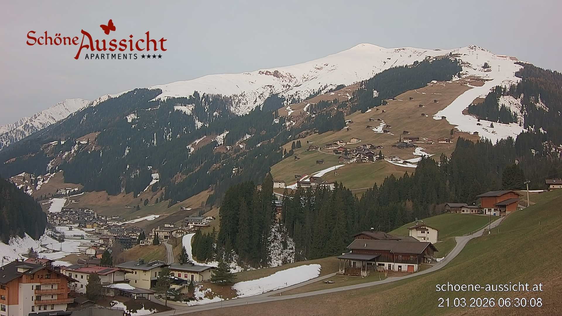 Archiv Foto Webcam Tux Lanersbach - Ausblick Appartements Schöne Aussicht