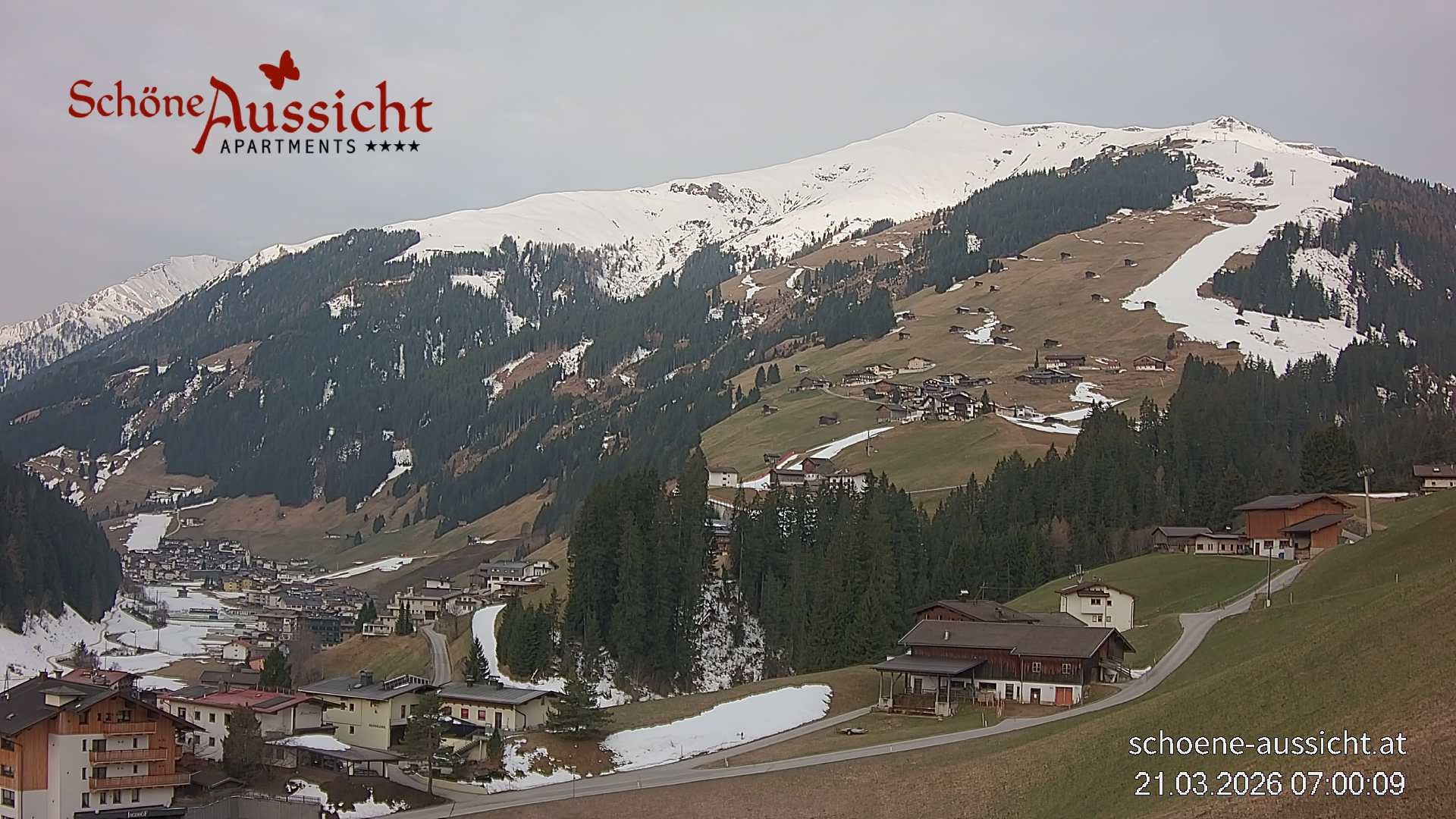 Archiv Foto Webcam Tux Lanersbach - Ausblick Appartements Schöne Aussicht