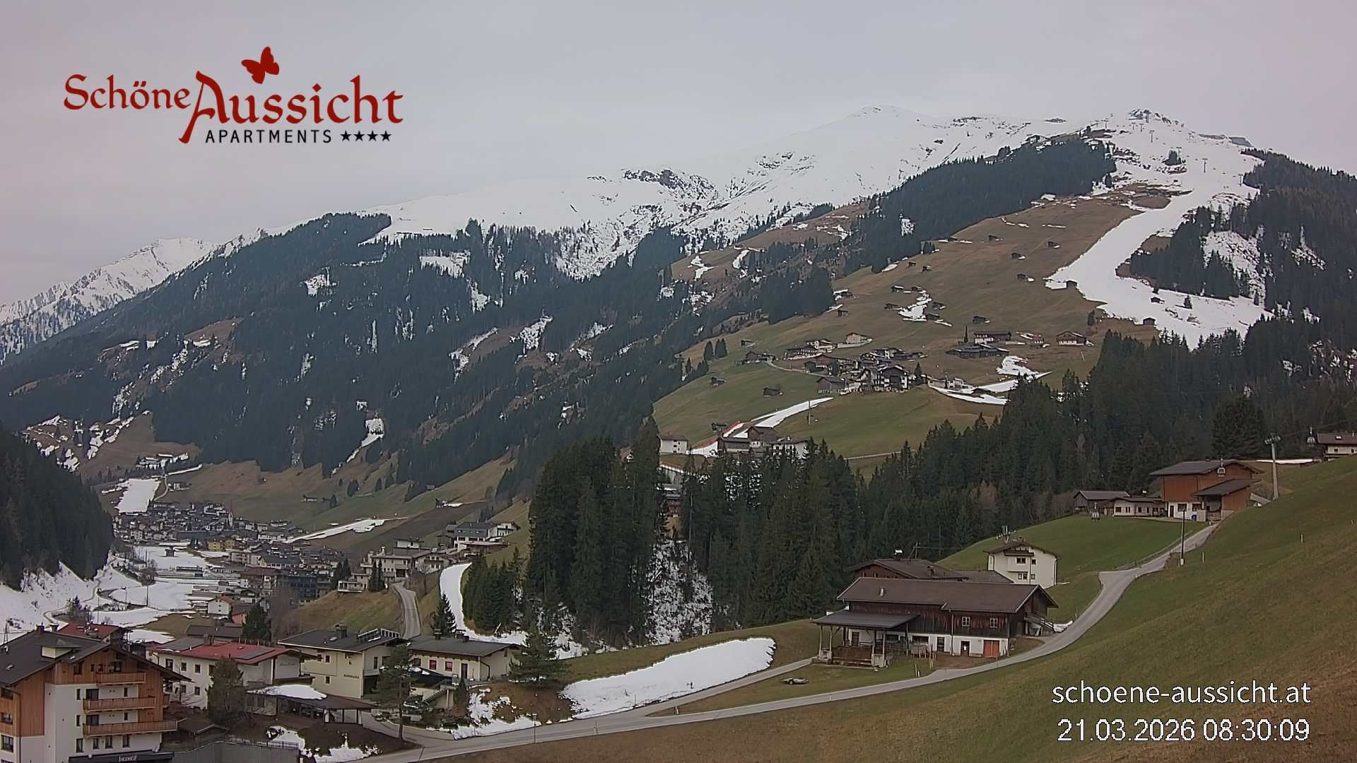 Archiv Foto Webcam Tux Lanersbach - Ausblick Appartements Schöne Aussicht