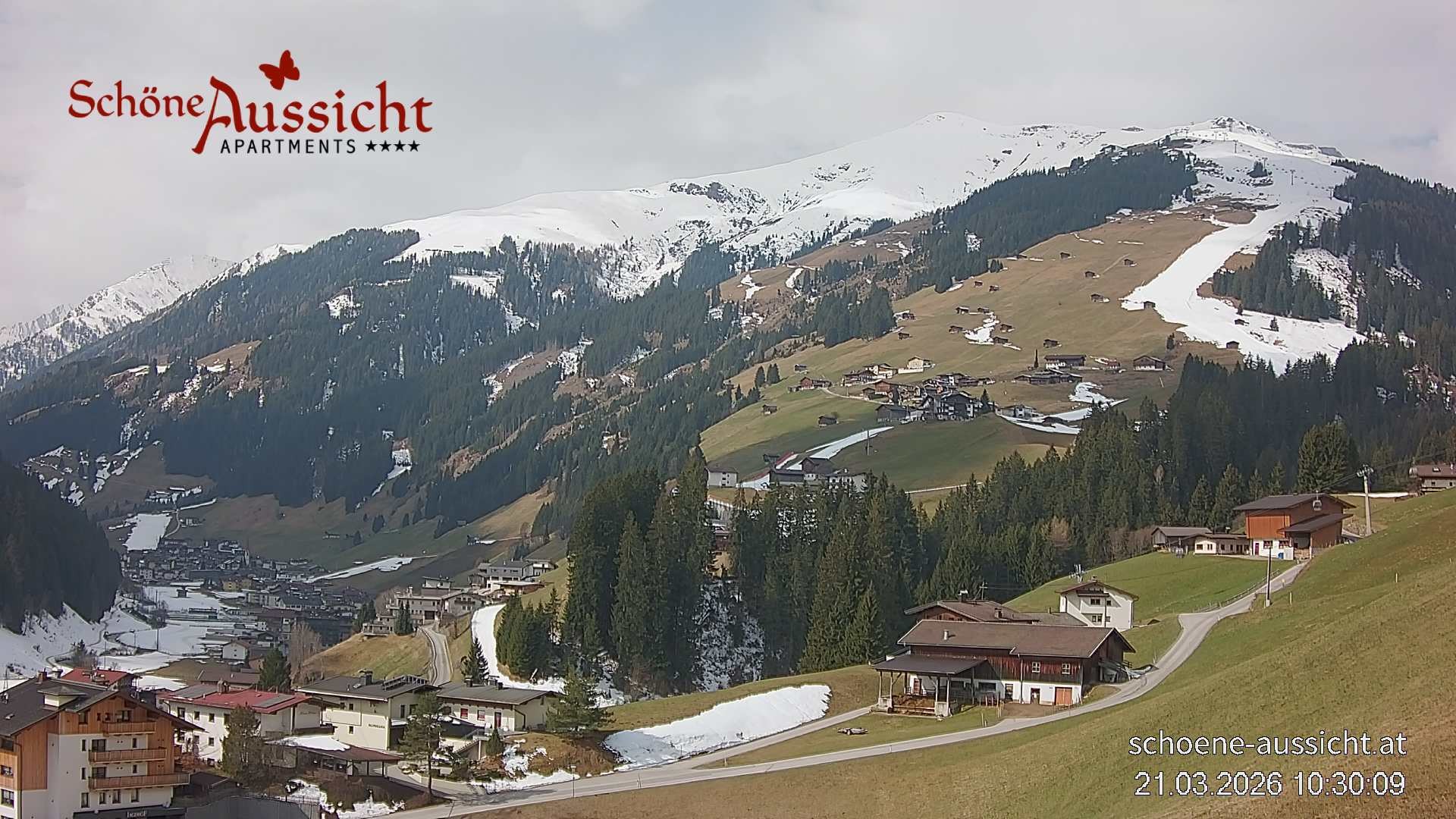 Archiv Foto Webcam Tux Lanersbach - Ausblick Appartements Schöne Aussicht