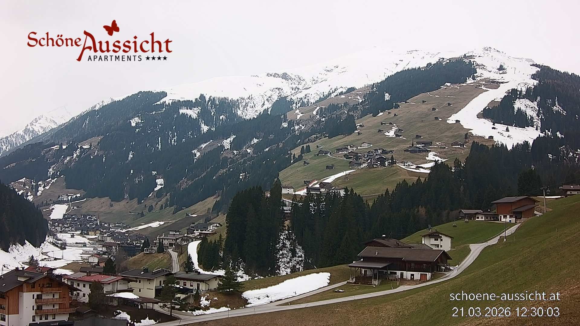 Archiv Foto Webcam Tux Lanersbach - Ausblick Appartements Schöne Aussicht