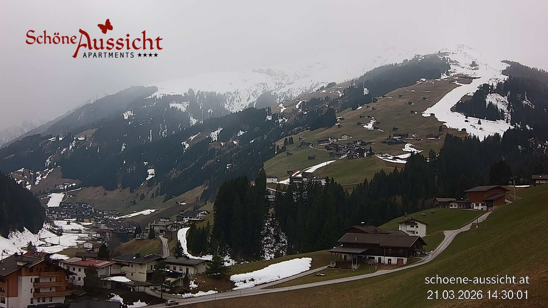 Archiv Foto Webcam Tux Lanersbach - Ausblick Appartements Schöne Aussicht