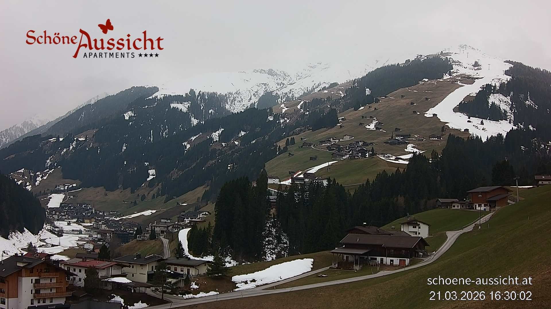 Archiv Foto Webcam Tux Lanersbach - Ausblick Appartements Schöne Aussicht