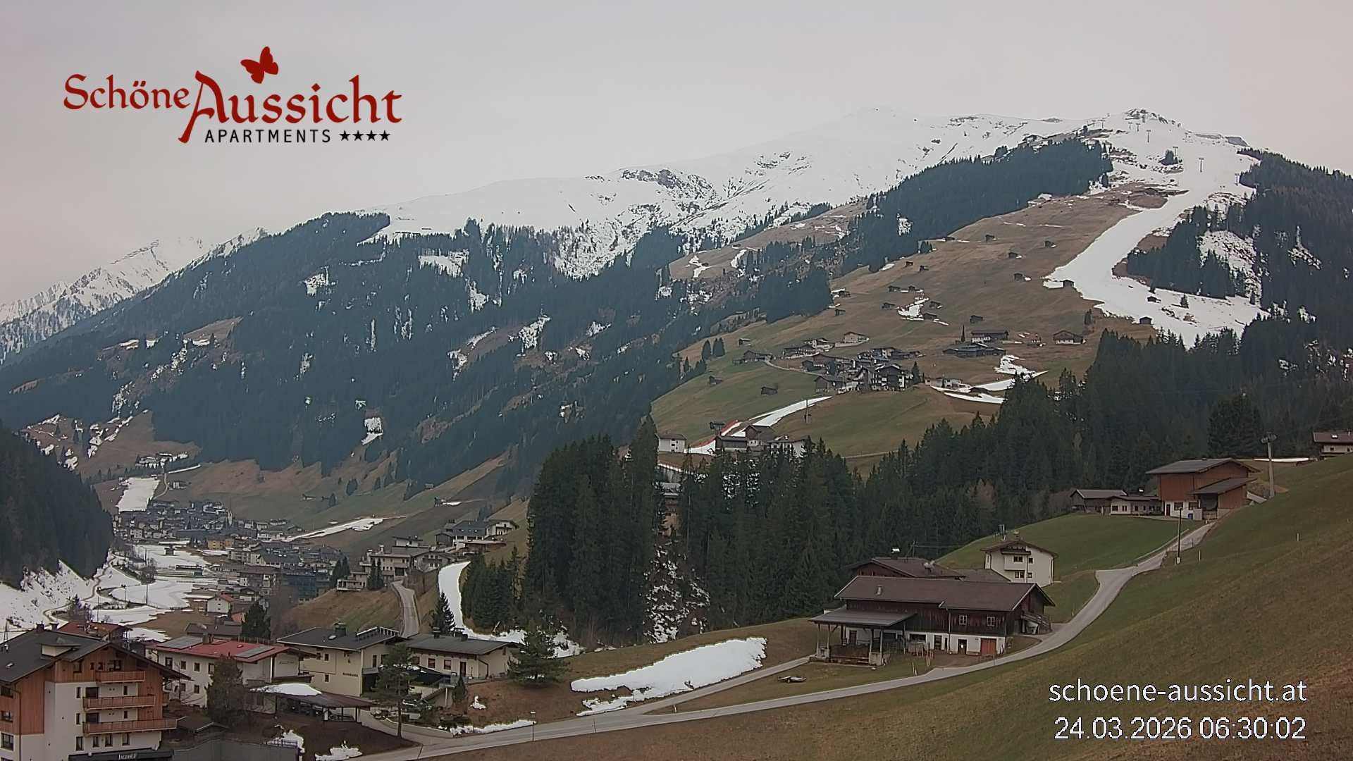 Archiv Foto Webcam Tux Lanersbach - Ausblick Appartements Schöne Aussicht