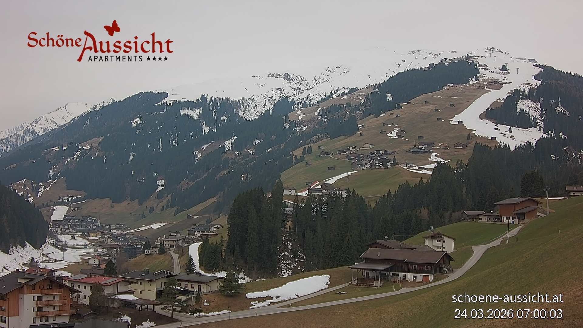 Archiv Foto Webcam Tux Lanersbach - Ausblick Appartements Schöne Aussicht