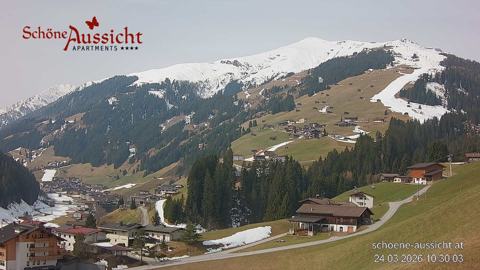 Archiv Foto Webcam Tux Lanersbach - Ausblick Appartements Schöne Aussicht