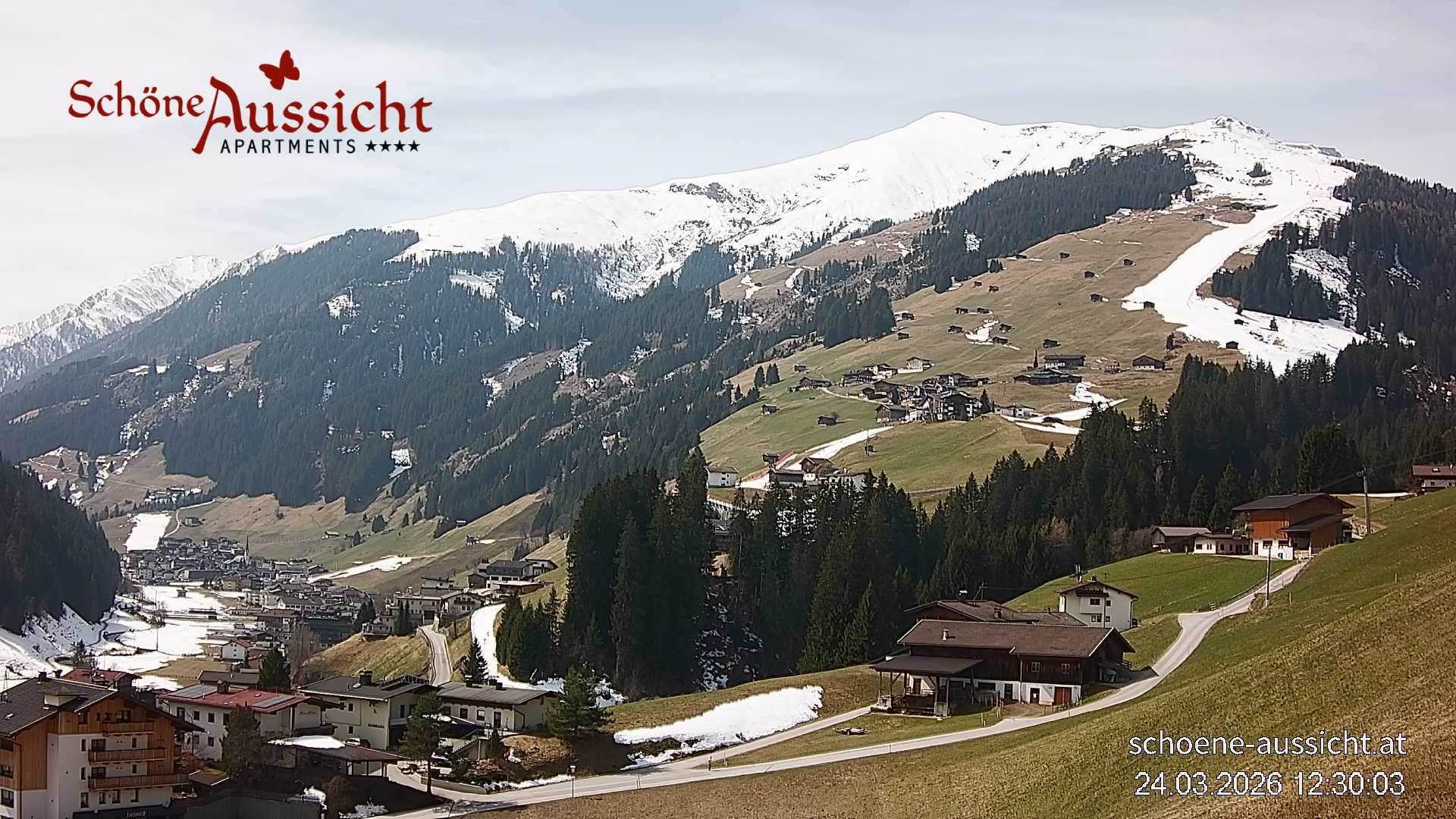 Archiv Foto Webcam Tux Lanersbach - Ausblick Appartements Schöne Aussicht