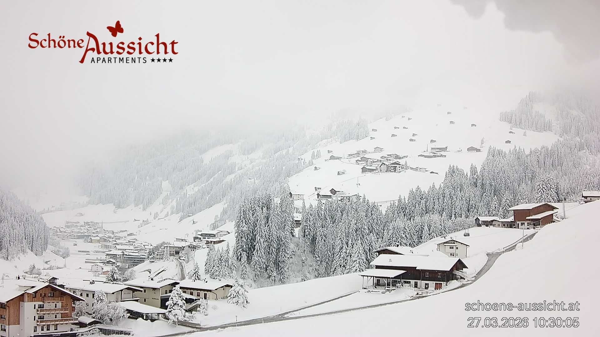 Archiv Foto Webcam Tux Lanersbach - Ausblick Appartements Schöne Aussicht