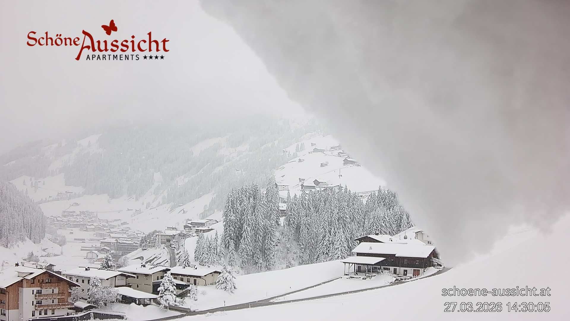 Archiv Foto Webcam Tux Lanersbach - Ausblick Appartements Schöne Aussicht