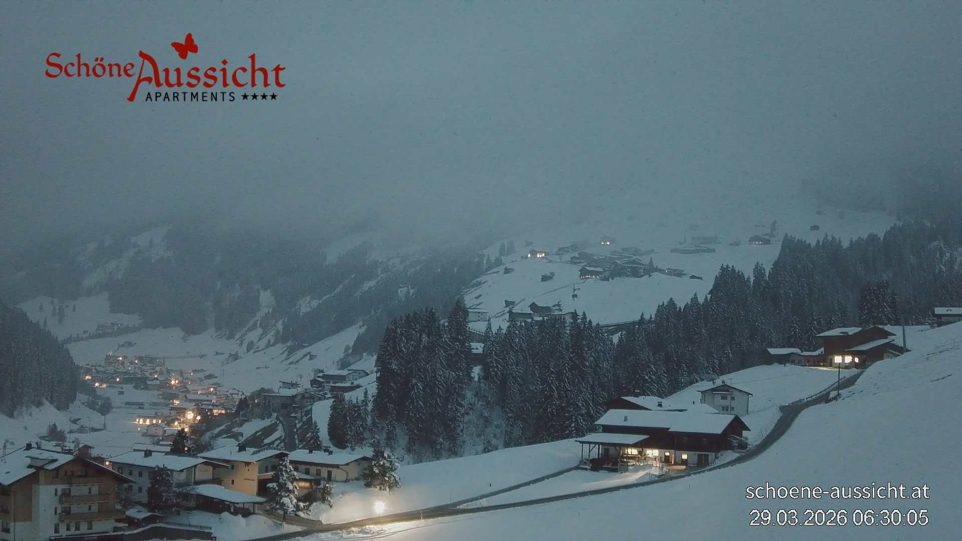 Archiv Foto Webcam Tux Lanersbach - Ausblick Appartements Schöne Aussicht