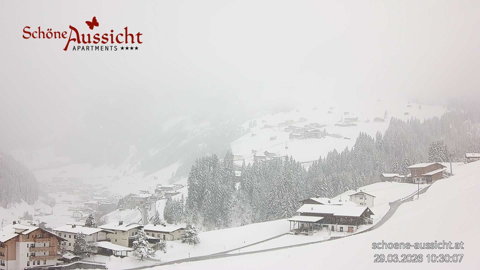 Archiv Foto Webcam Tux Lanersbach - Ausblick Appartements Schöne Aussicht