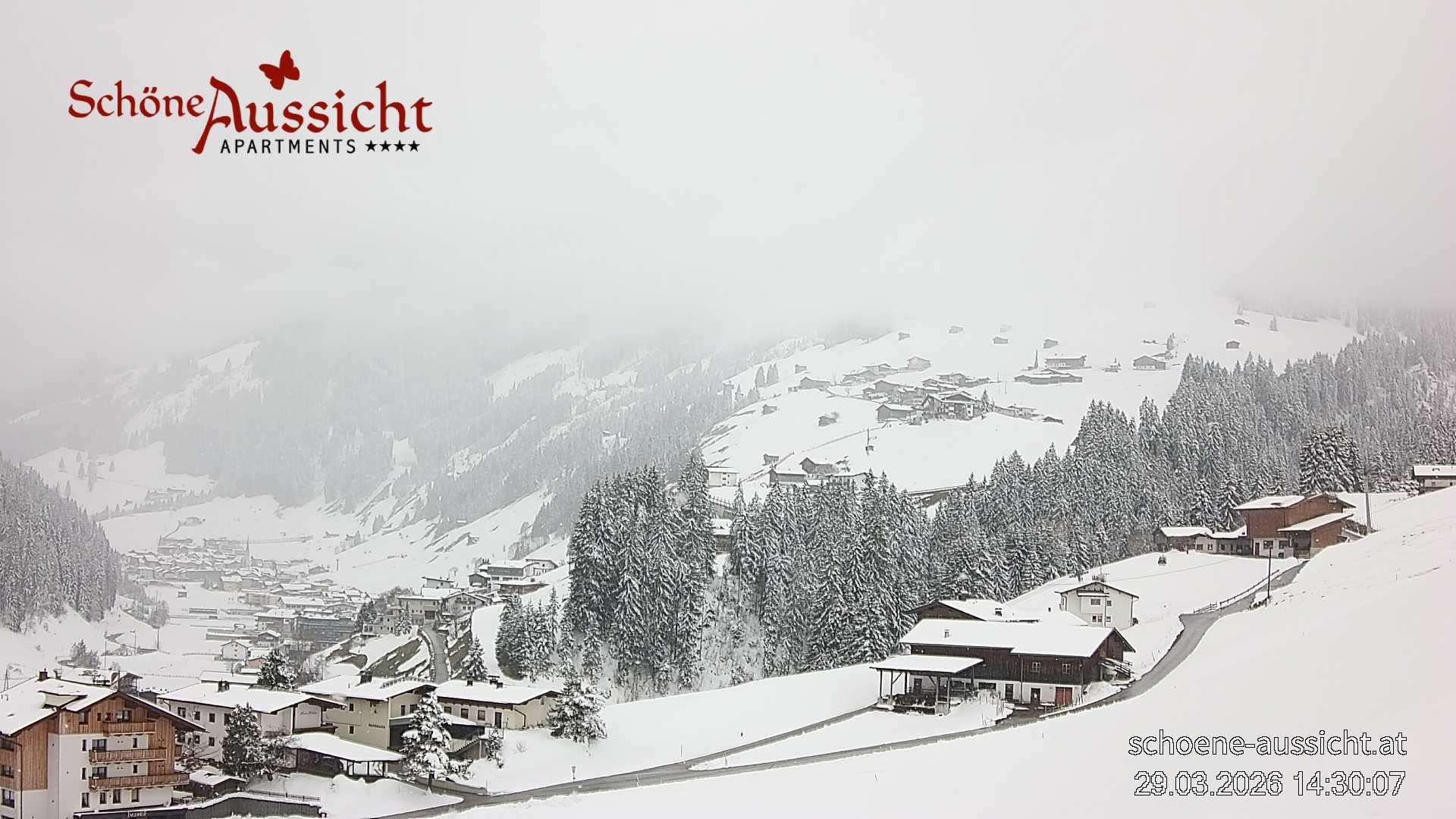 Archiv Foto Webcam Tux Lanersbach - Ausblick Appartements Schöne Aussicht