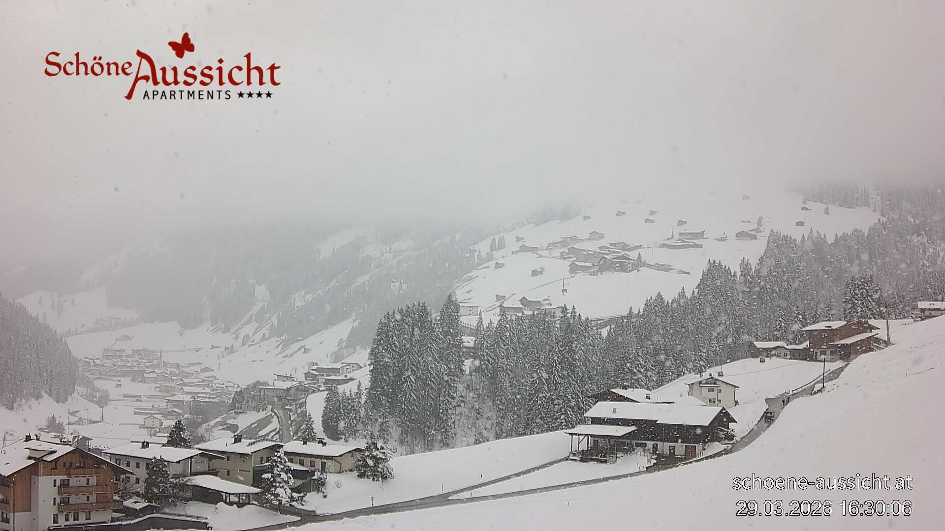 Archiv Foto Webcam Tux Lanersbach - Ausblick Appartements Schöne Aussicht