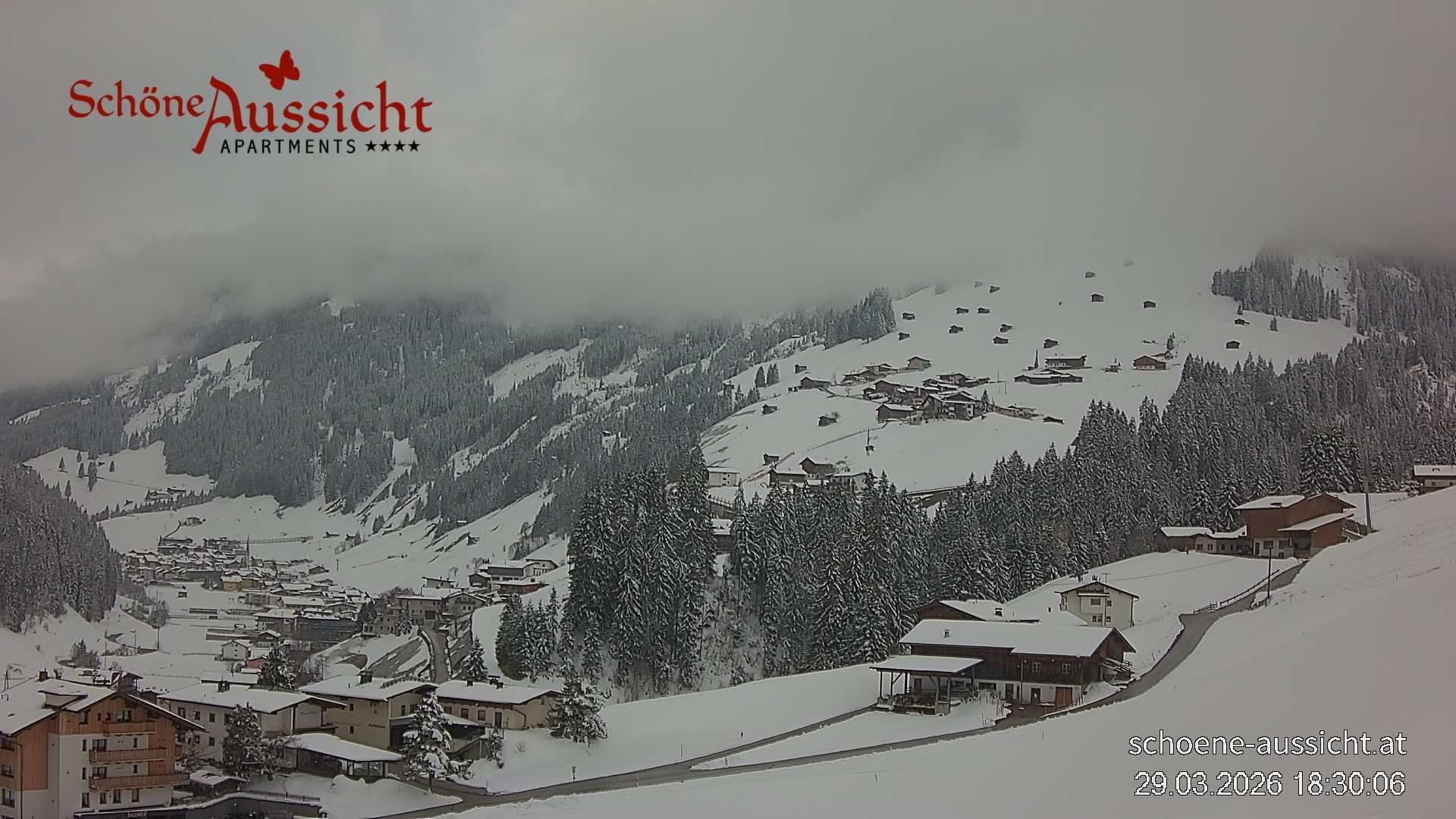 Archiv Foto Webcam Tux Lanersbach - Ausblick Appartements Schöne Aussicht