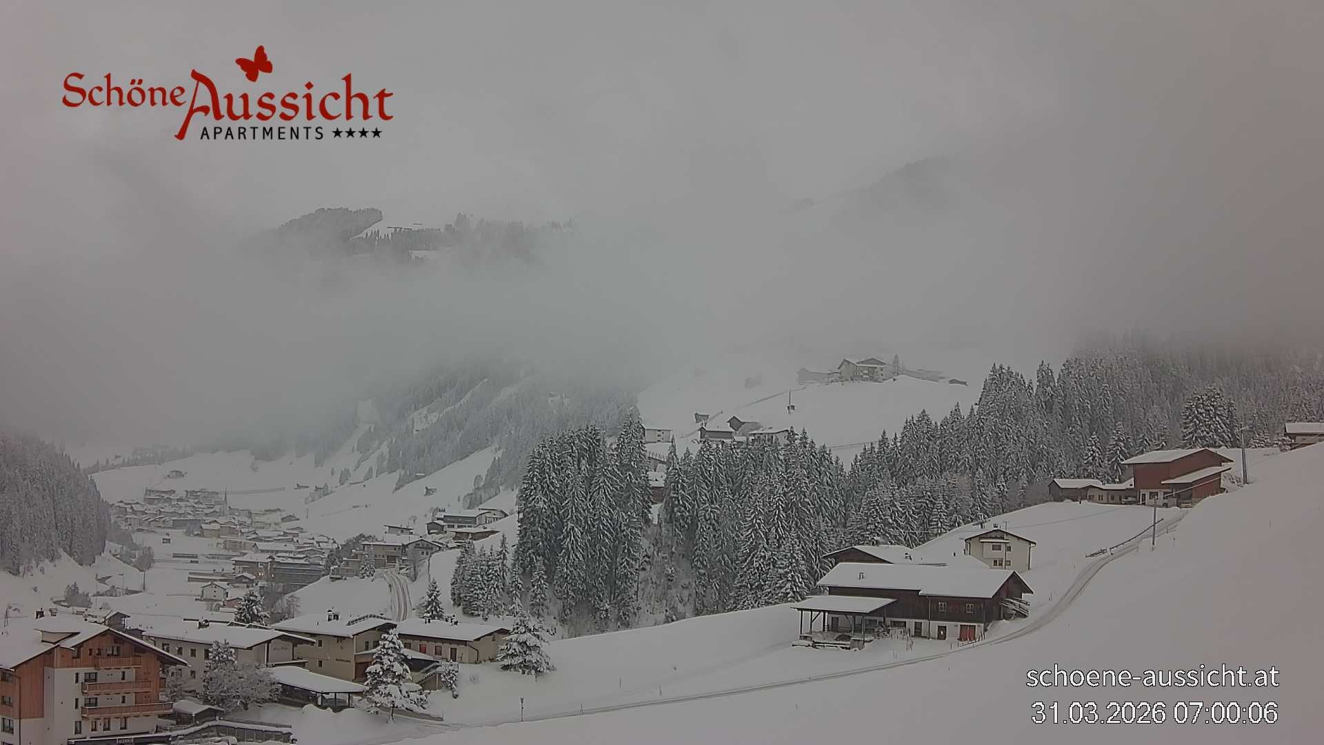 Archiv Foto Webcam Tux Lanersbach - Ausblick Appartements Schöne Aussicht