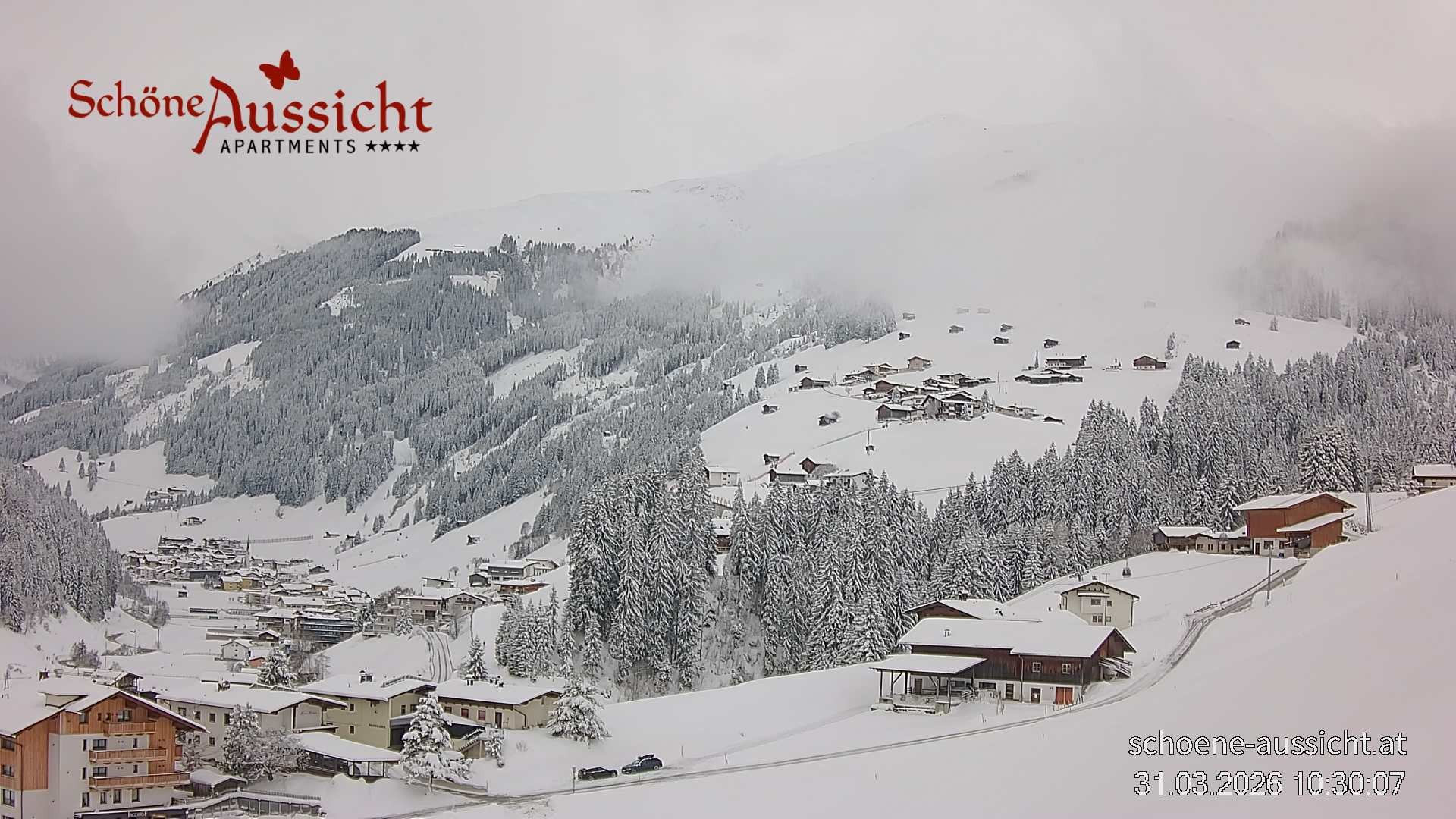 Archiv Foto Webcam Tux Lanersbach - Ausblick Appartements Schöne Aussicht