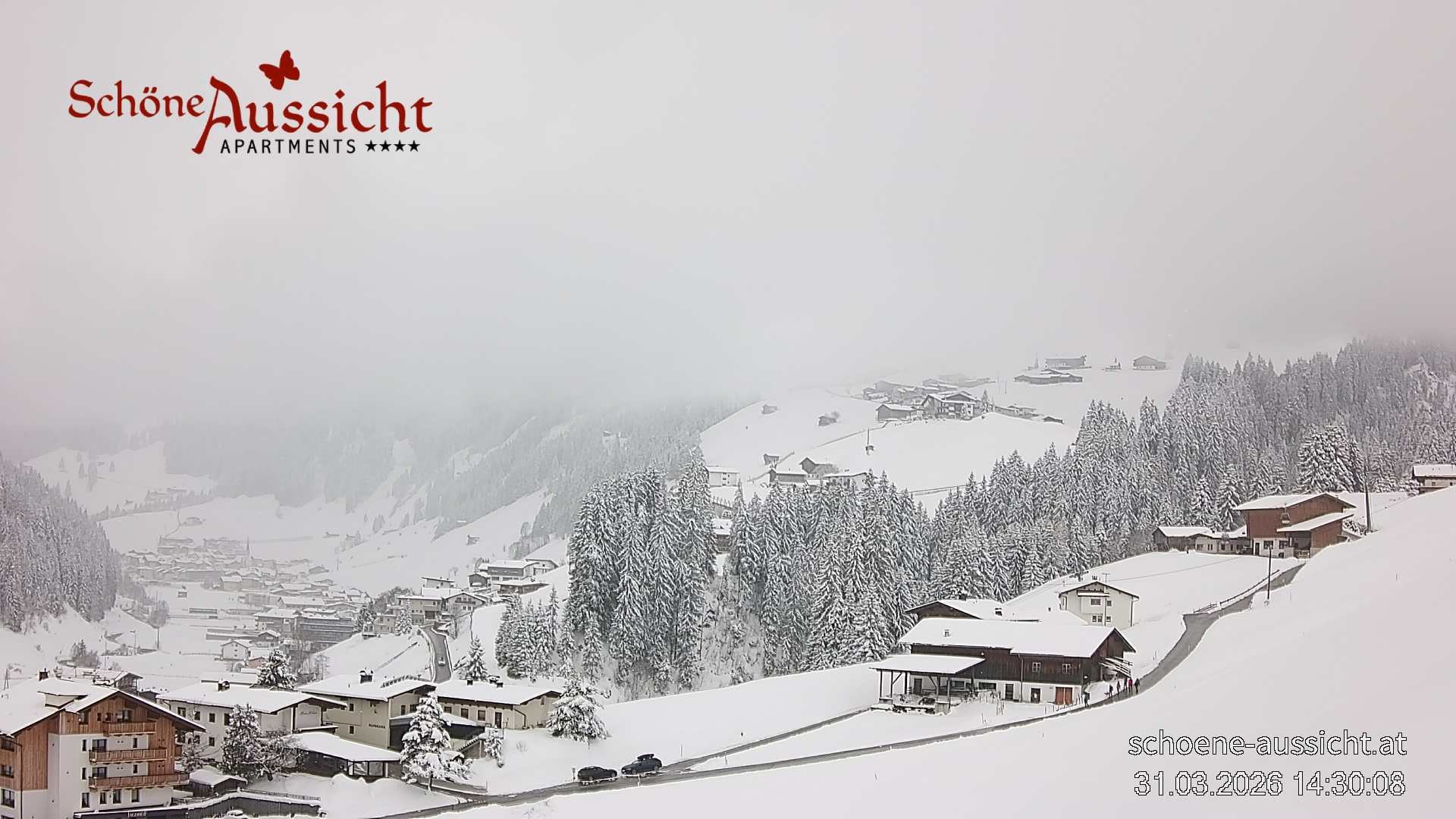 Archiv Foto Webcam Tux Lanersbach - Ausblick Appartements Schöne Aussicht