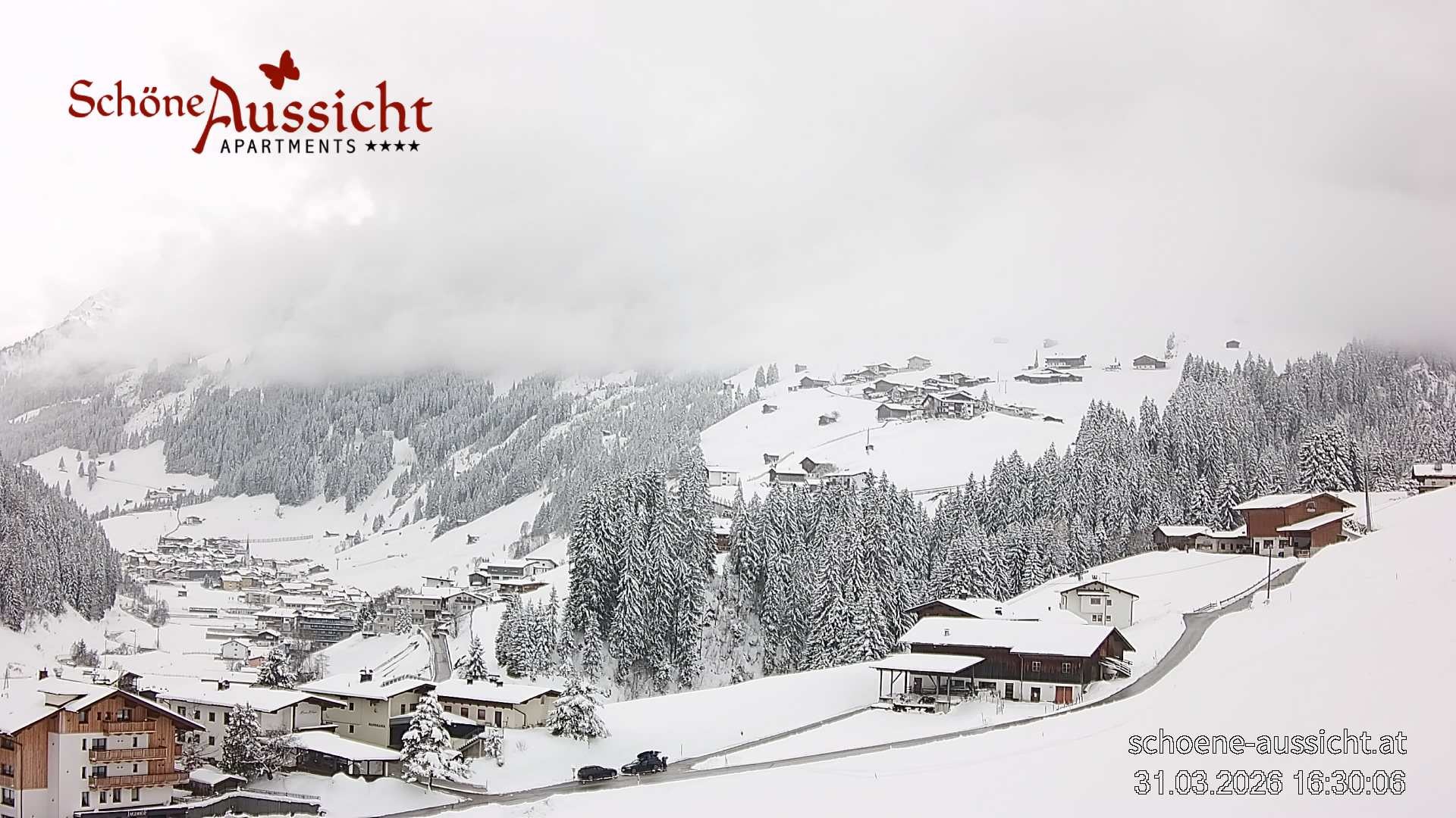 Archiv Foto Webcam Tux Lanersbach - Ausblick Appartements Schöne Aussicht