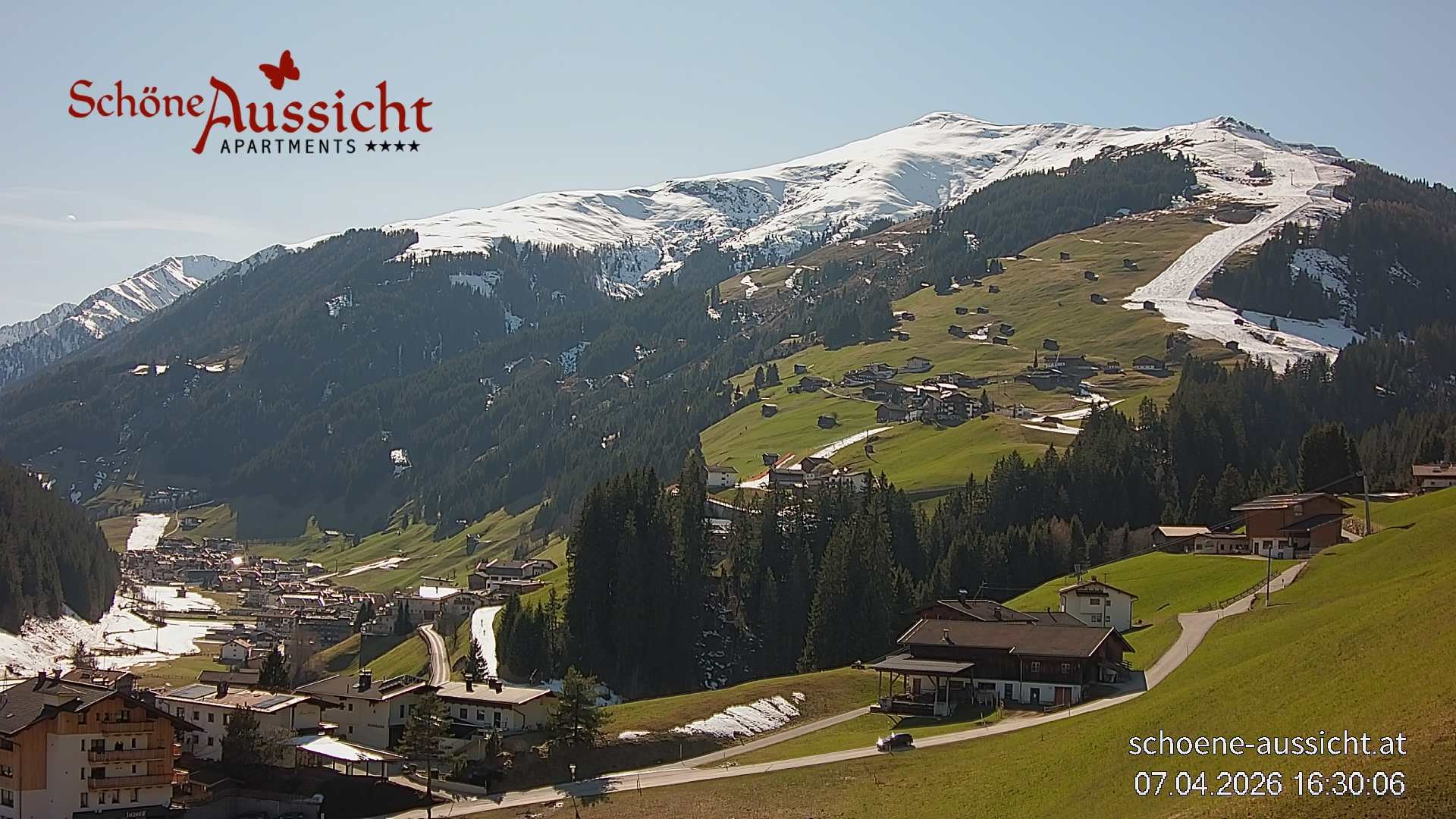 Archiv Foto Webcam Tux Lanersbach - Ausblick Appartements Schöne Aussicht