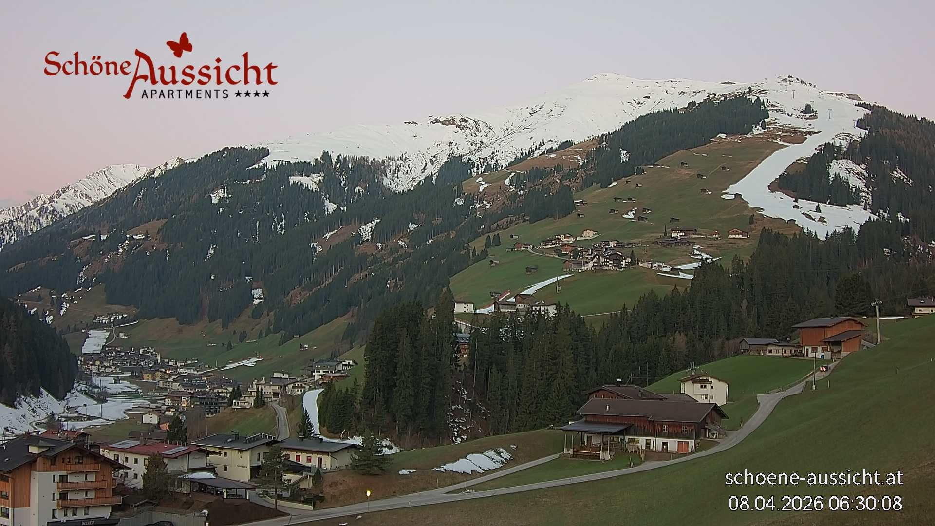 Archiv Foto Webcam Tux Lanersbach - Ausblick Appartements Schöne Aussicht