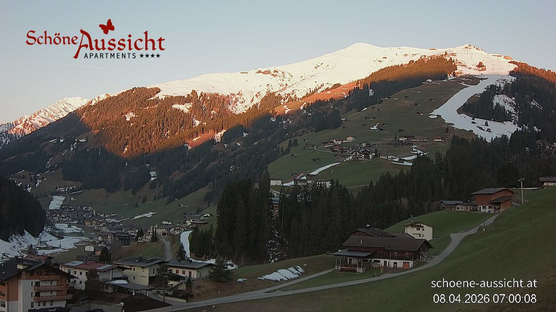 Archiv Foto Webcam Tux Lanersbach - Ausblick Appartements Schöne Aussicht