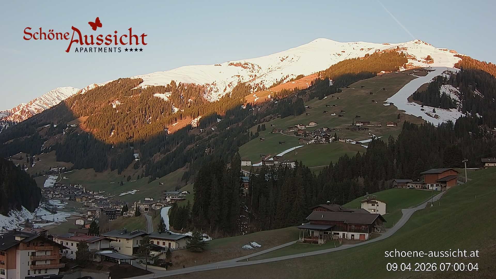 Archiv Foto Webcam Tux Lanersbach - Ausblick Appartements Schöne Aussicht