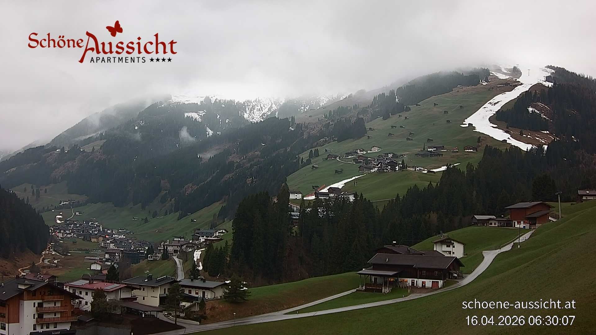 Archiv Foto Webcam Tux Lanersbach - Ausblick Appartements Schöne Aussicht