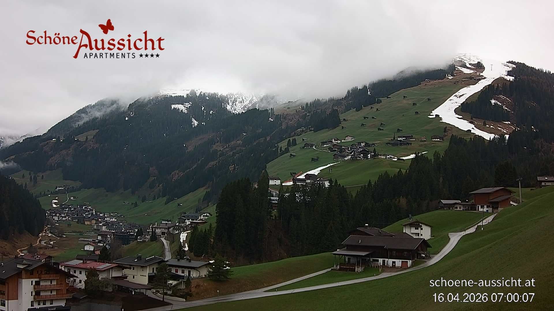 Archiv Foto Webcam Tux Lanersbach - Ausblick Appartements Schöne Aussicht