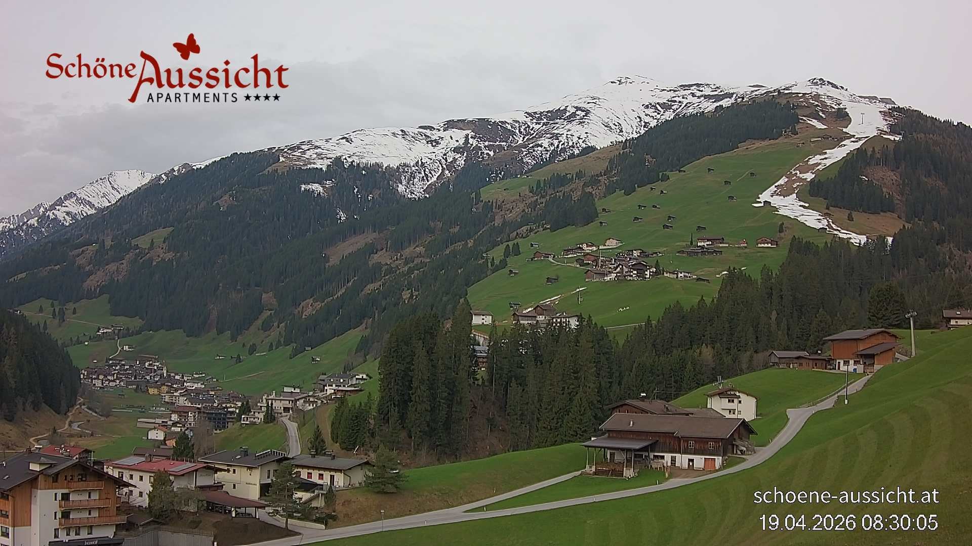 Archiv Foto Webcam Tux Lanersbach - Ausblick Appartements Schöne Aussicht