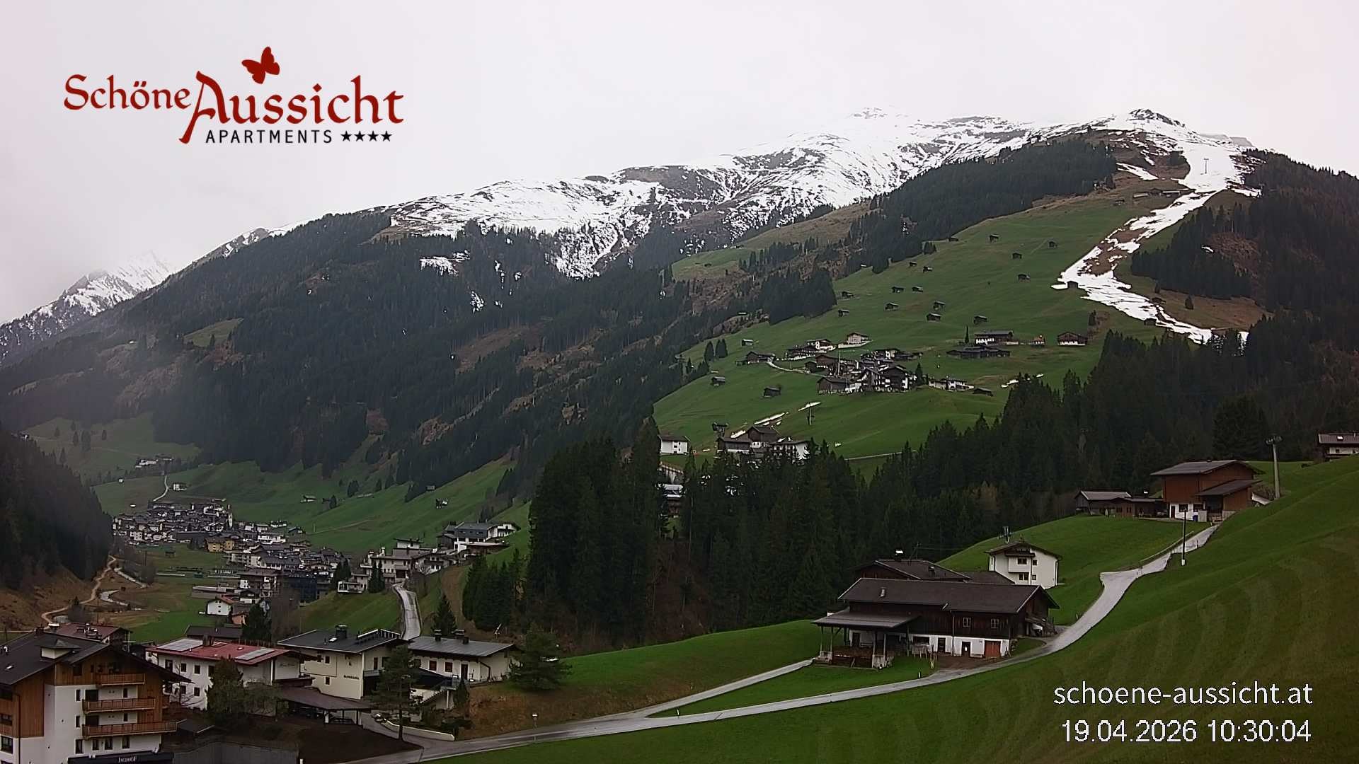 Archiv Foto Webcam Tux Lanersbach - Ausblick Appartements Schöne Aussicht