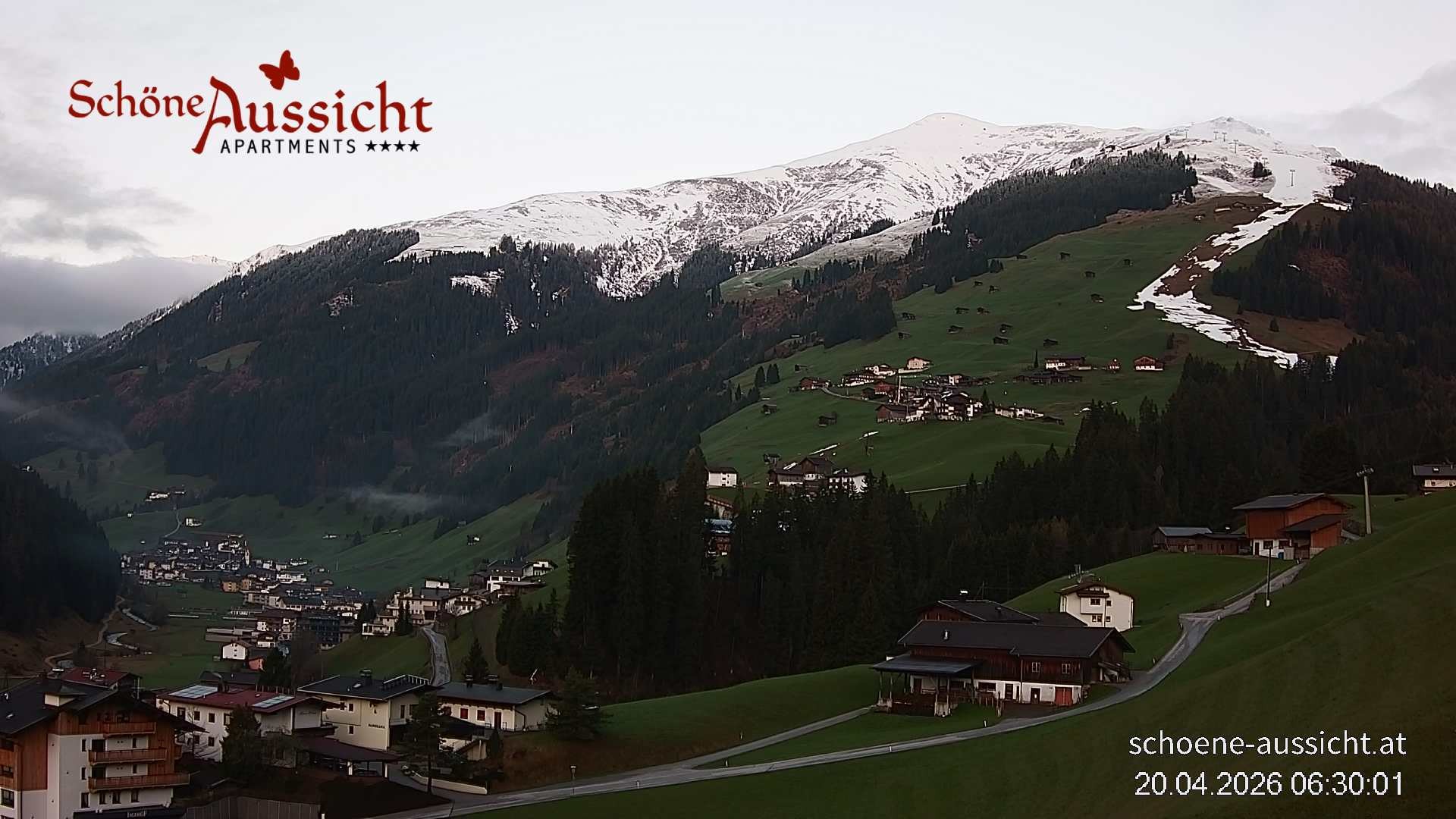 Archiv Foto Webcam Tux Lanersbach - Ausblick Appartements Schöne Aussicht