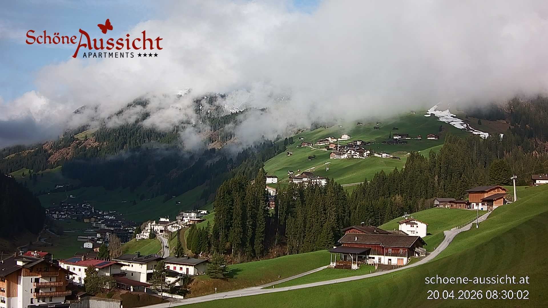 Archiv Foto Webcam Tux Lanersbach - Ausblick Appartements Schöne Aussicht