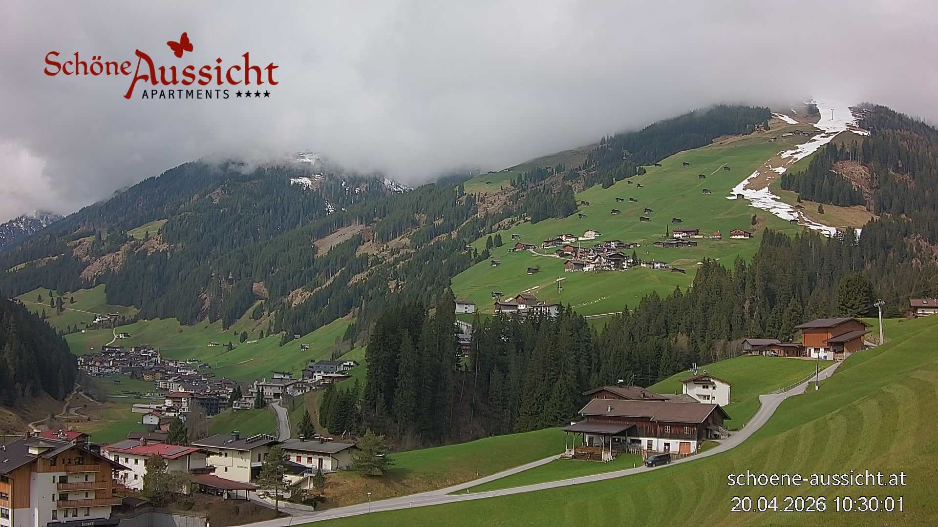 Archiv Foto Webcam Tux Lanersbach - Ausblick Appartements Schöne Aussicht