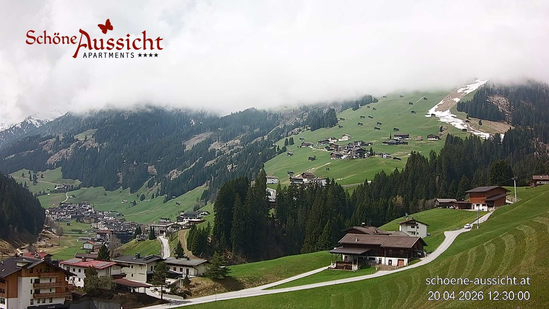 Archiv Foto Webcam Tux Lanersbach - Ausblick Appartements Schöne Aussicht