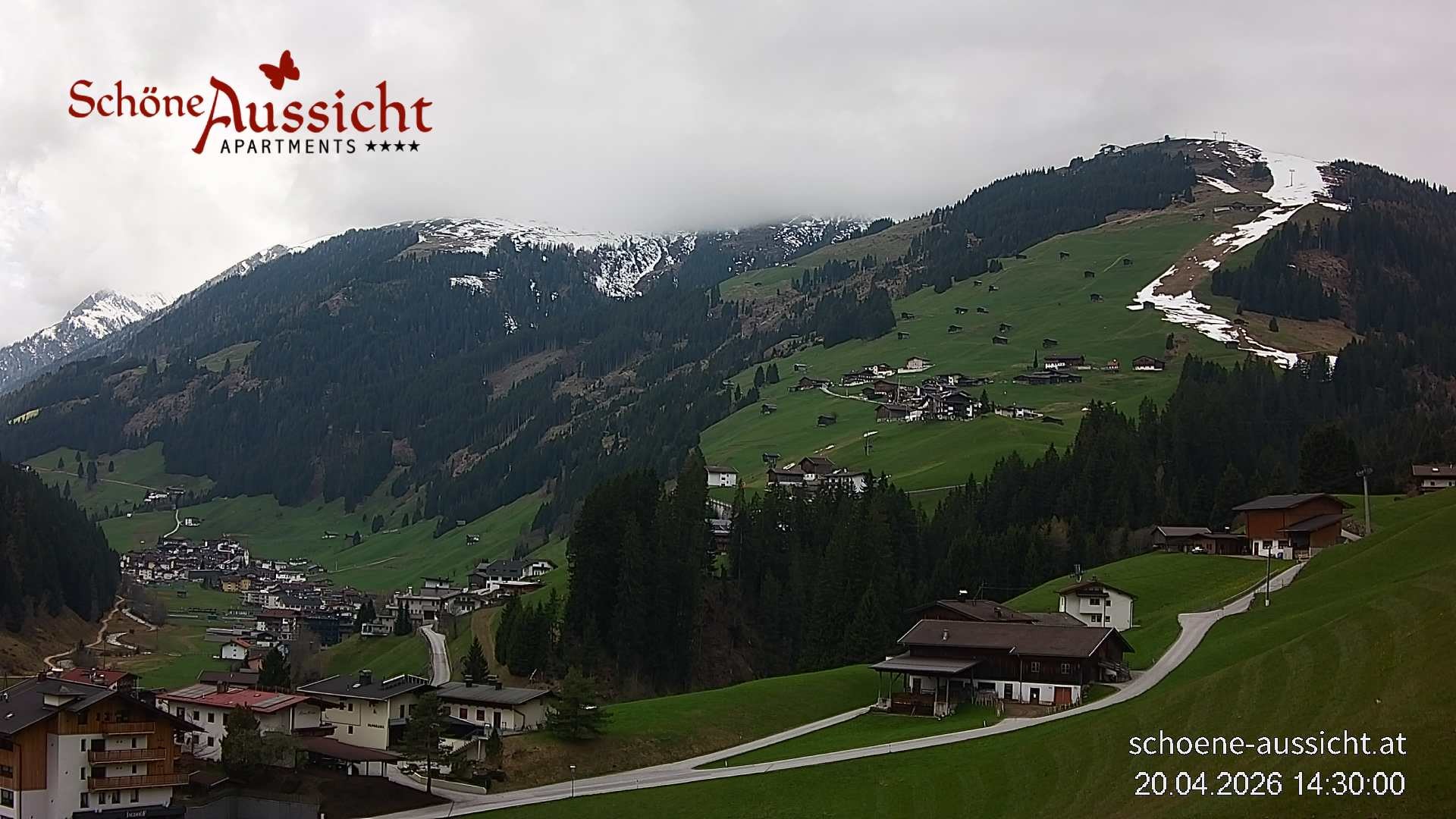 Archiv Foto Webcam Tux Lanersbach - Ausblick Appartements Schöne Aussicht