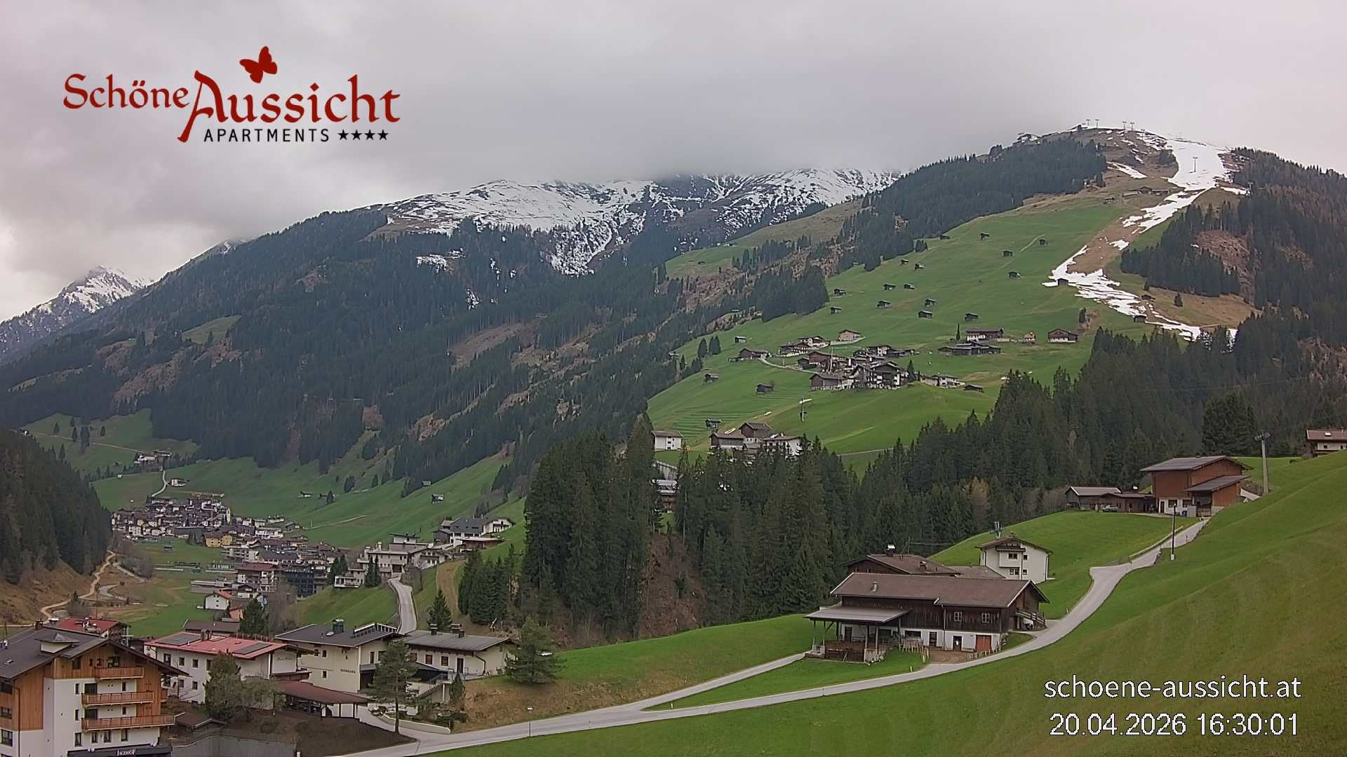 Archiv Foto Webcam Tux Lanersbach - Ausblick Appartements Schöne Aussicht