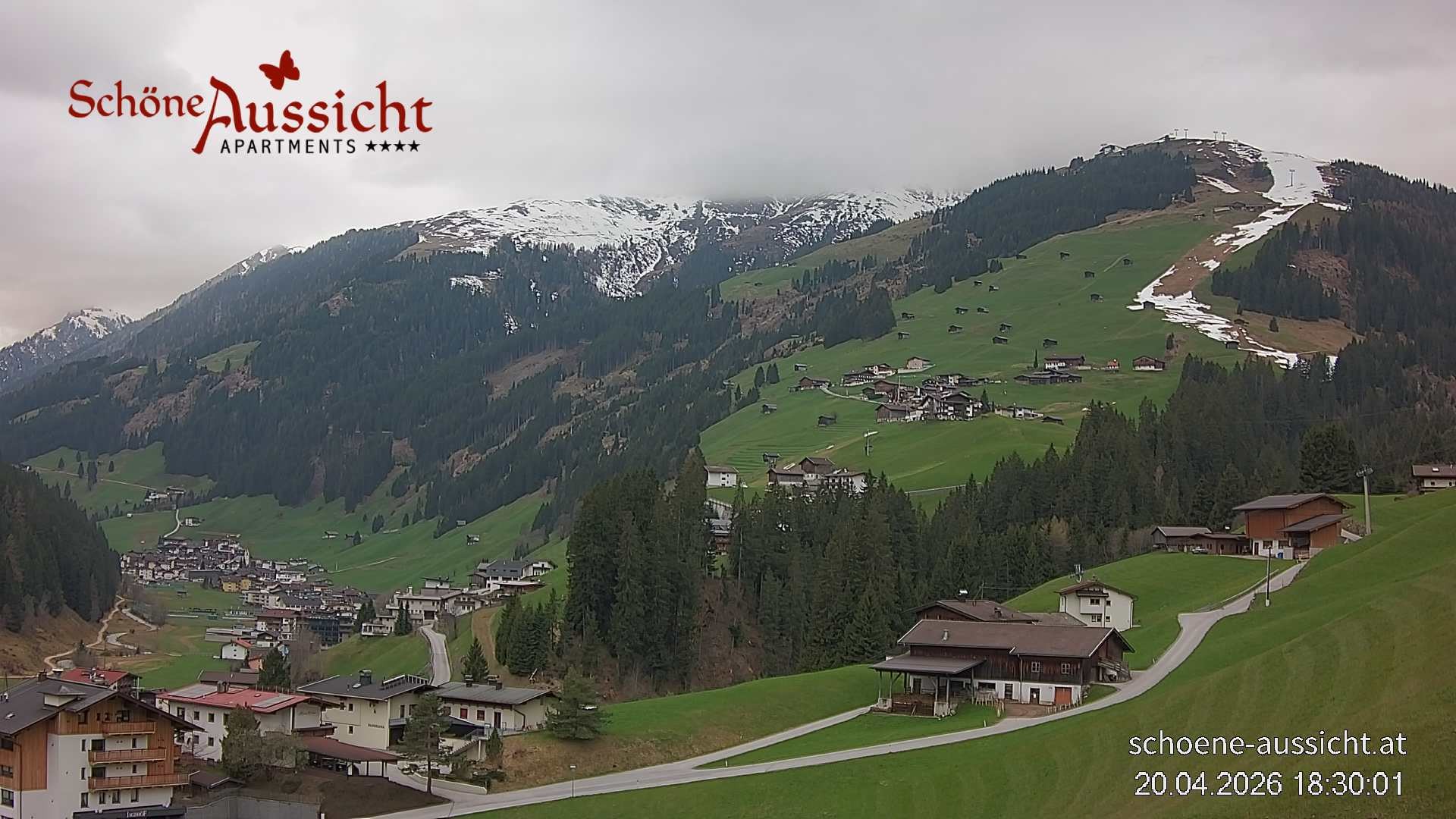 Archiv Foto Webcam Tux Lanersbach - Ausblick Appartements Schöne Aussicht