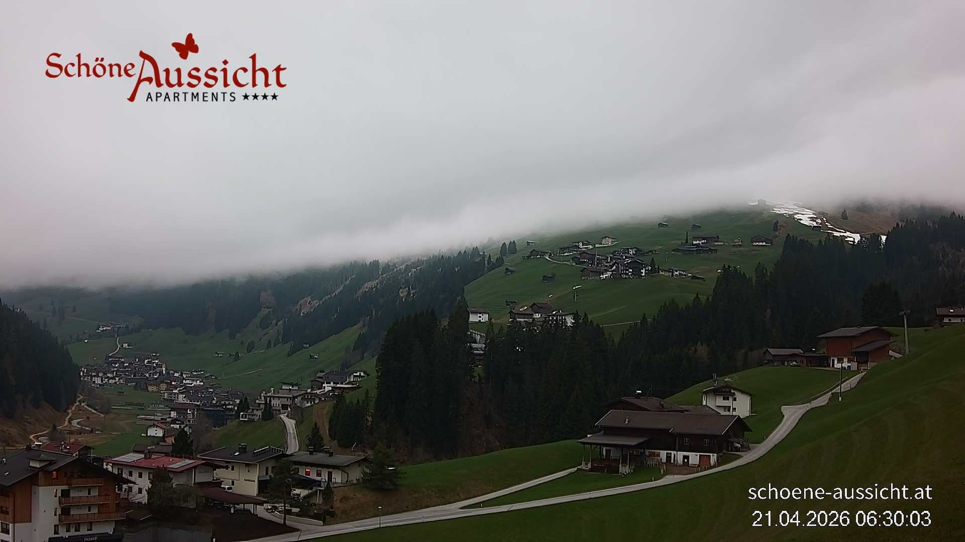 Archiv Foto Webcam Tux Lanersbach - Ausblick Appartements Schöne Aussicht