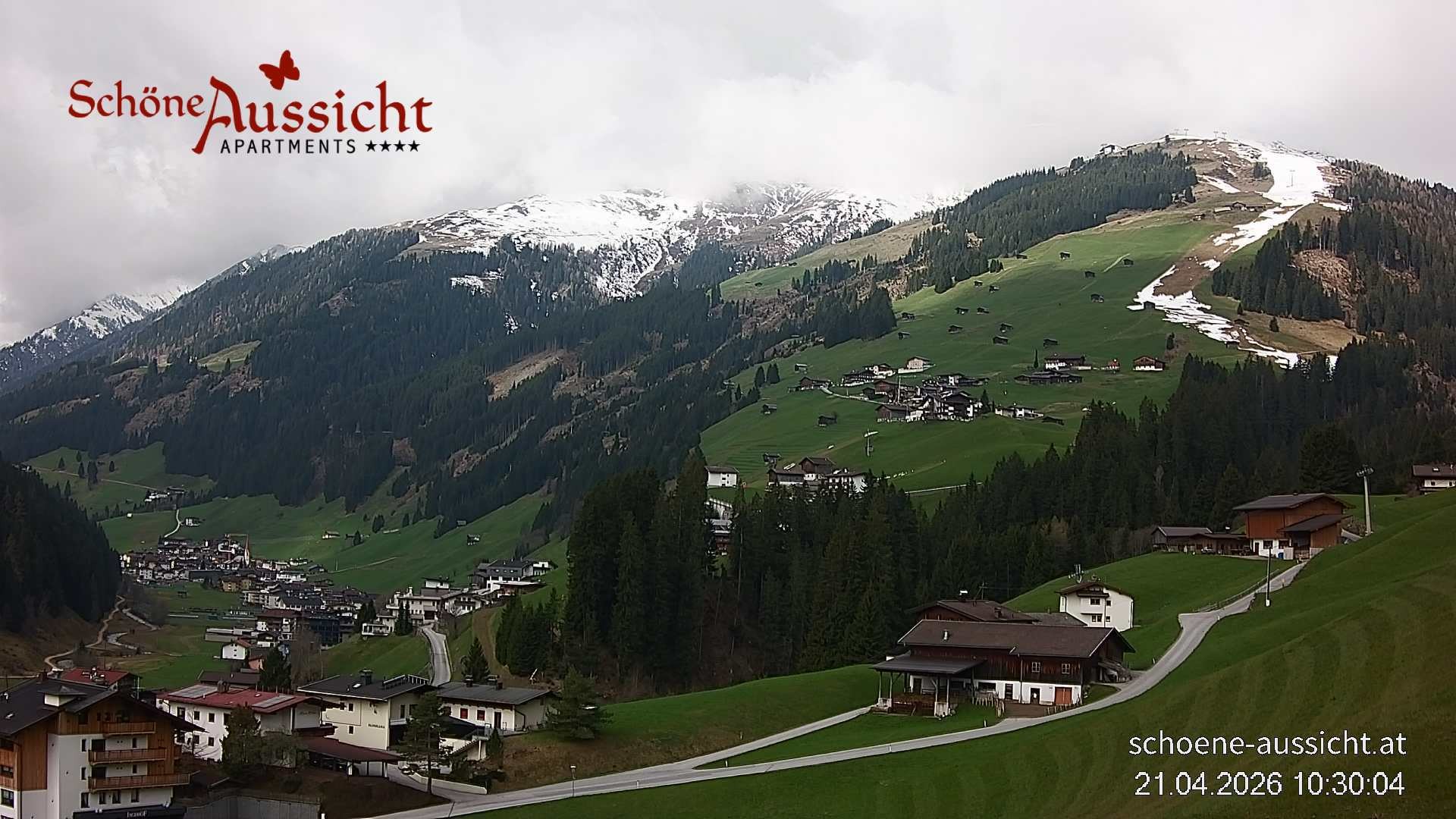 Archiv Foto Webcam Tux Lanersbach - Ausblick Appartements Schöne Aussicht