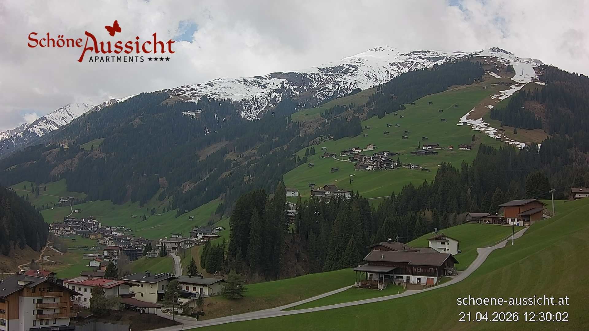 Archiv Foto Webcam Tux Lanersbach - Ausblick Appartements Schöne Aussicht