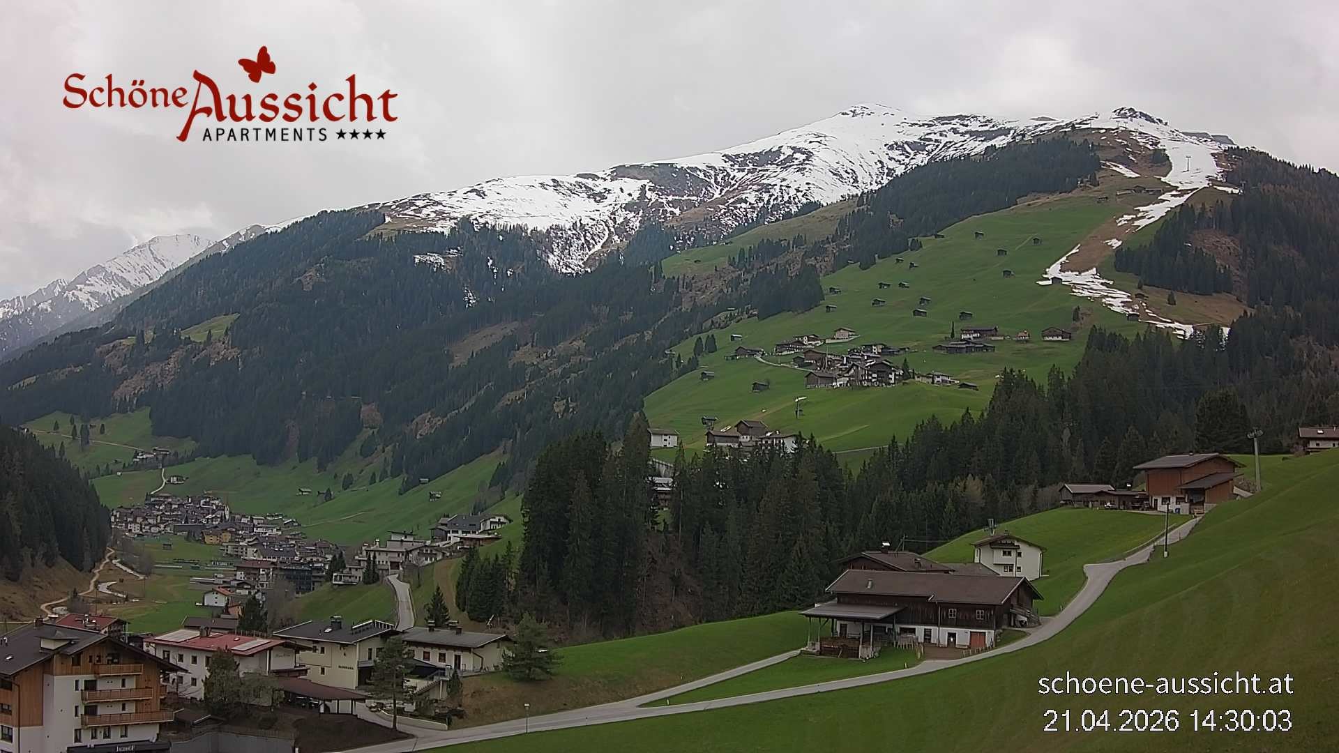 Archiv Foto Webcam Tux Lanersbach - Ausblick Appartements Schöne Aussicht