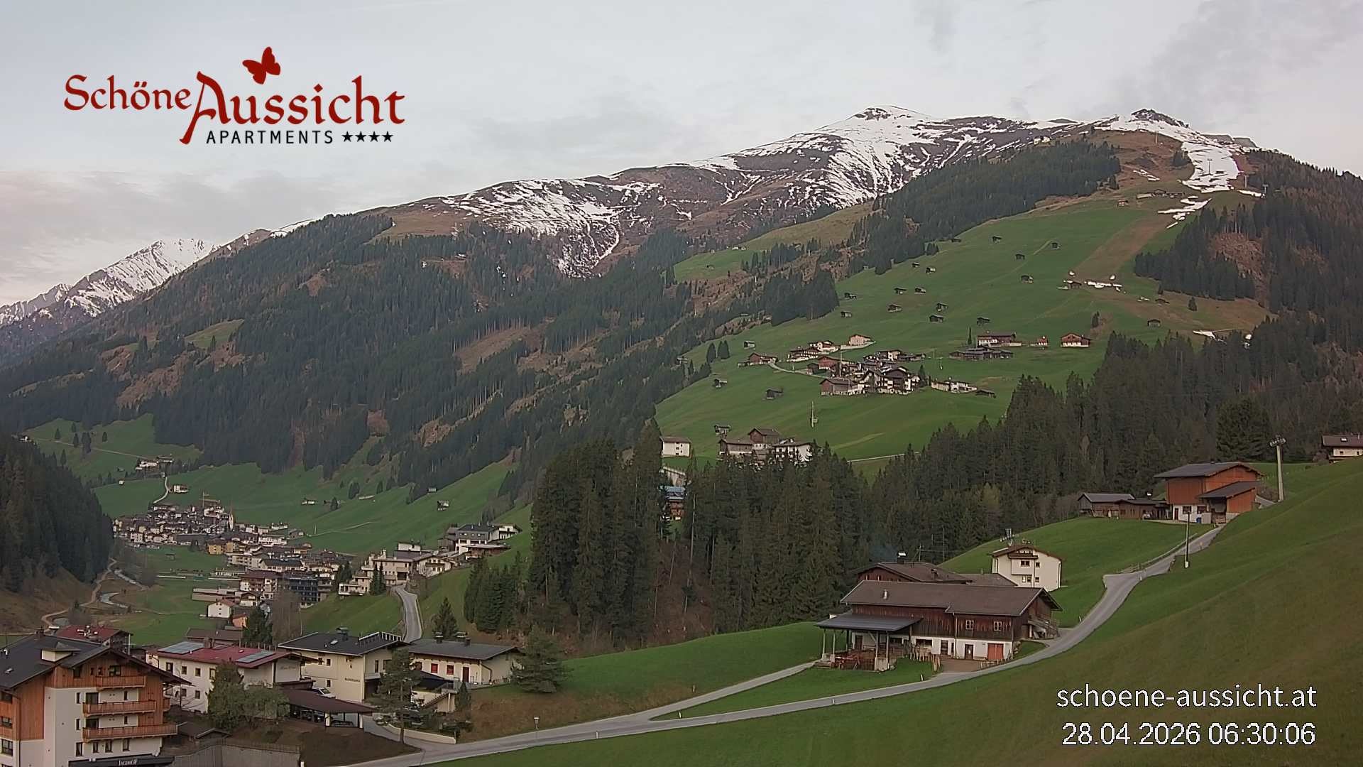 Archiv Foto Webcam Tux Lanersbach - Ausblick Appartements Schöne Aussicht