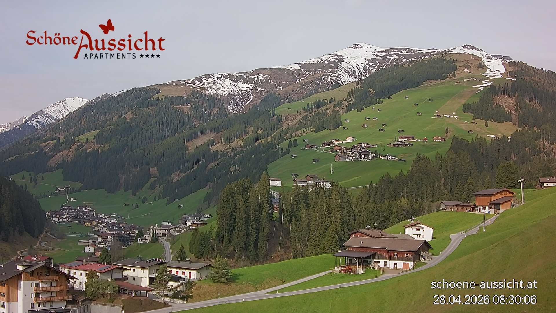 Archiv Foto Webcam Tux Lanersbach - Ausblick Appartements Schöne Aussicht