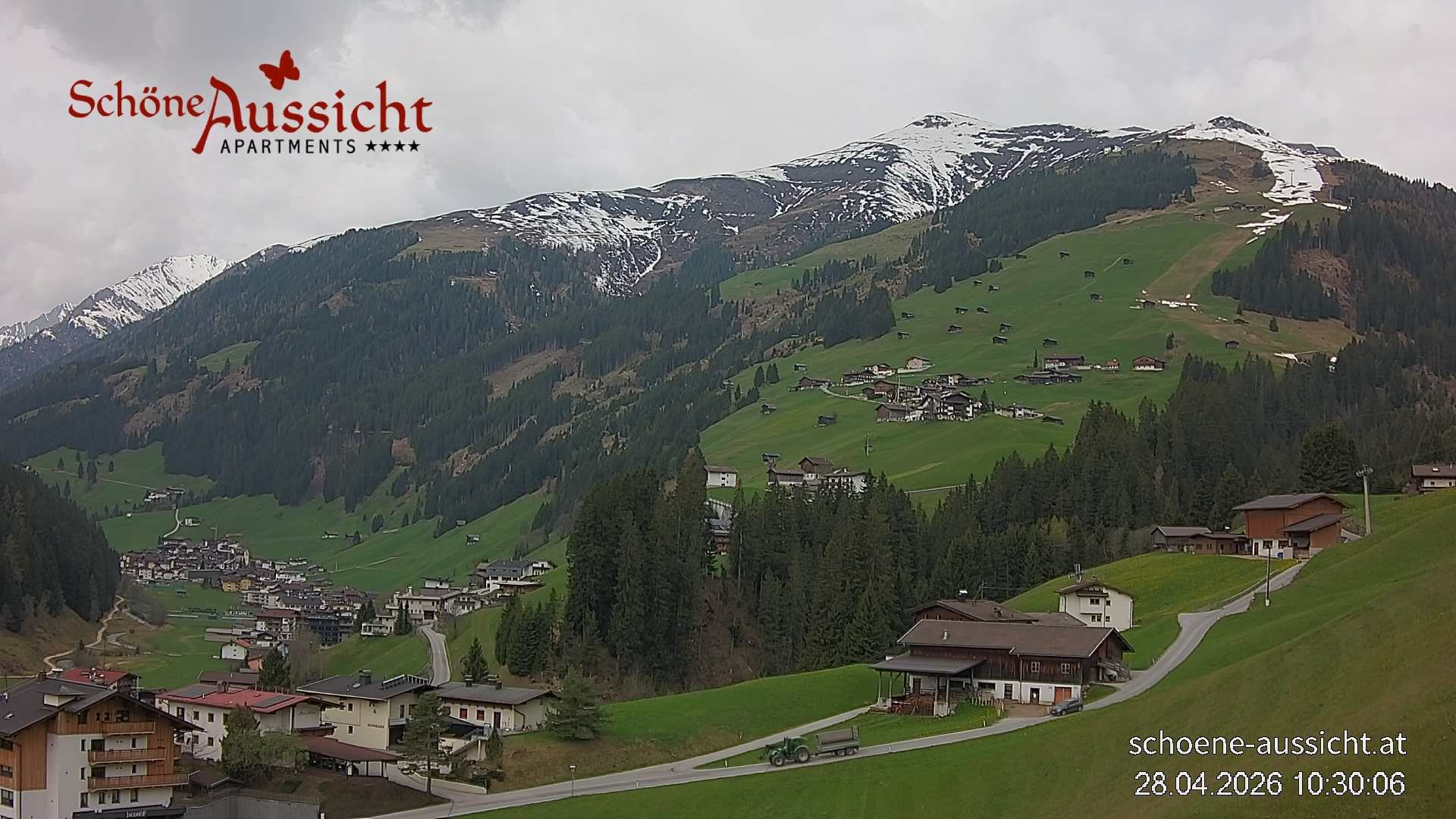 Archiv Foto Webcam Tux Lanersbach - Ausblick Appartements Schöne Aussicht