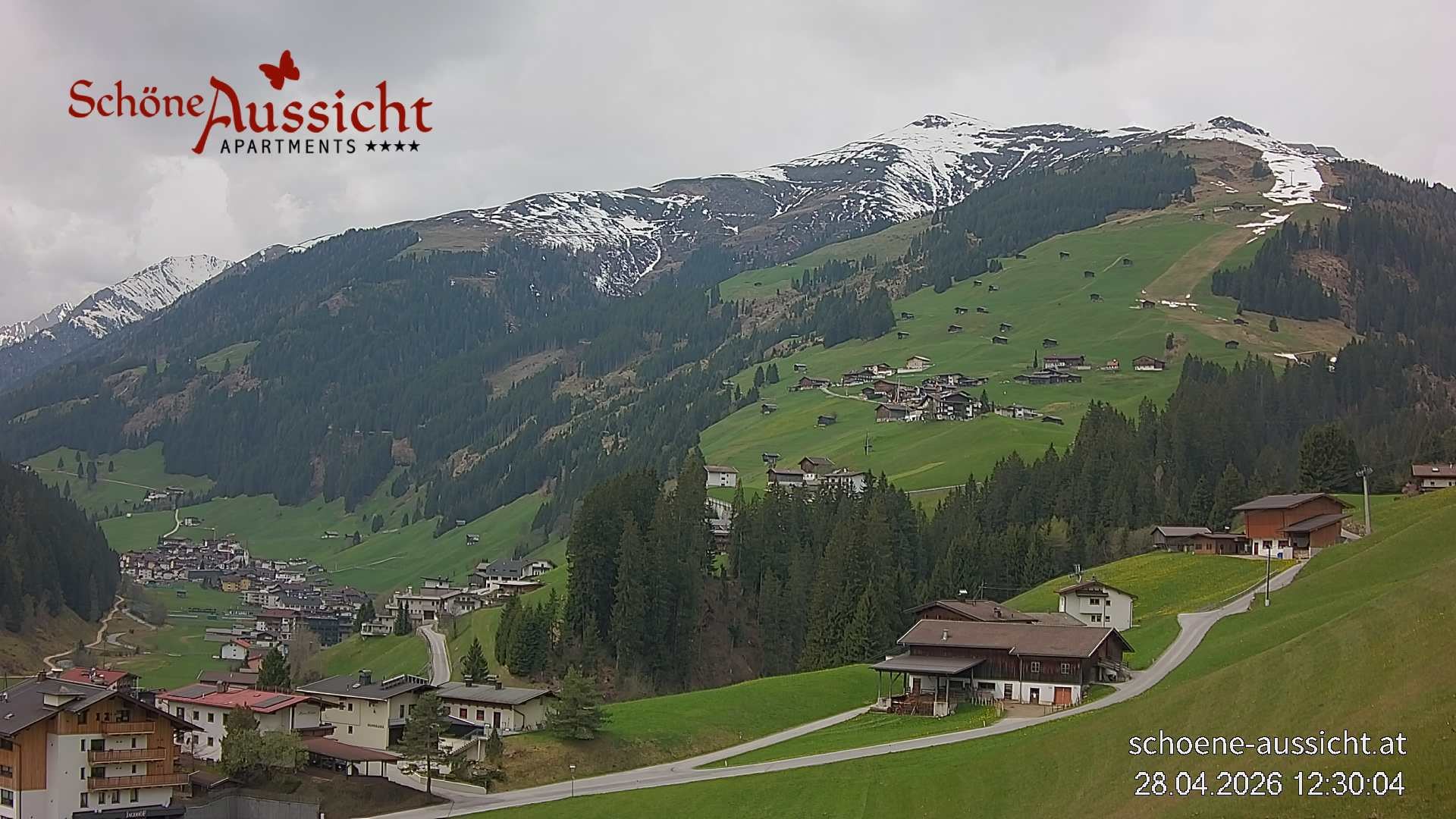 Archiv Foto Webcam Tux Lanersbach - Ausblick Appartements Schöne Aussicht