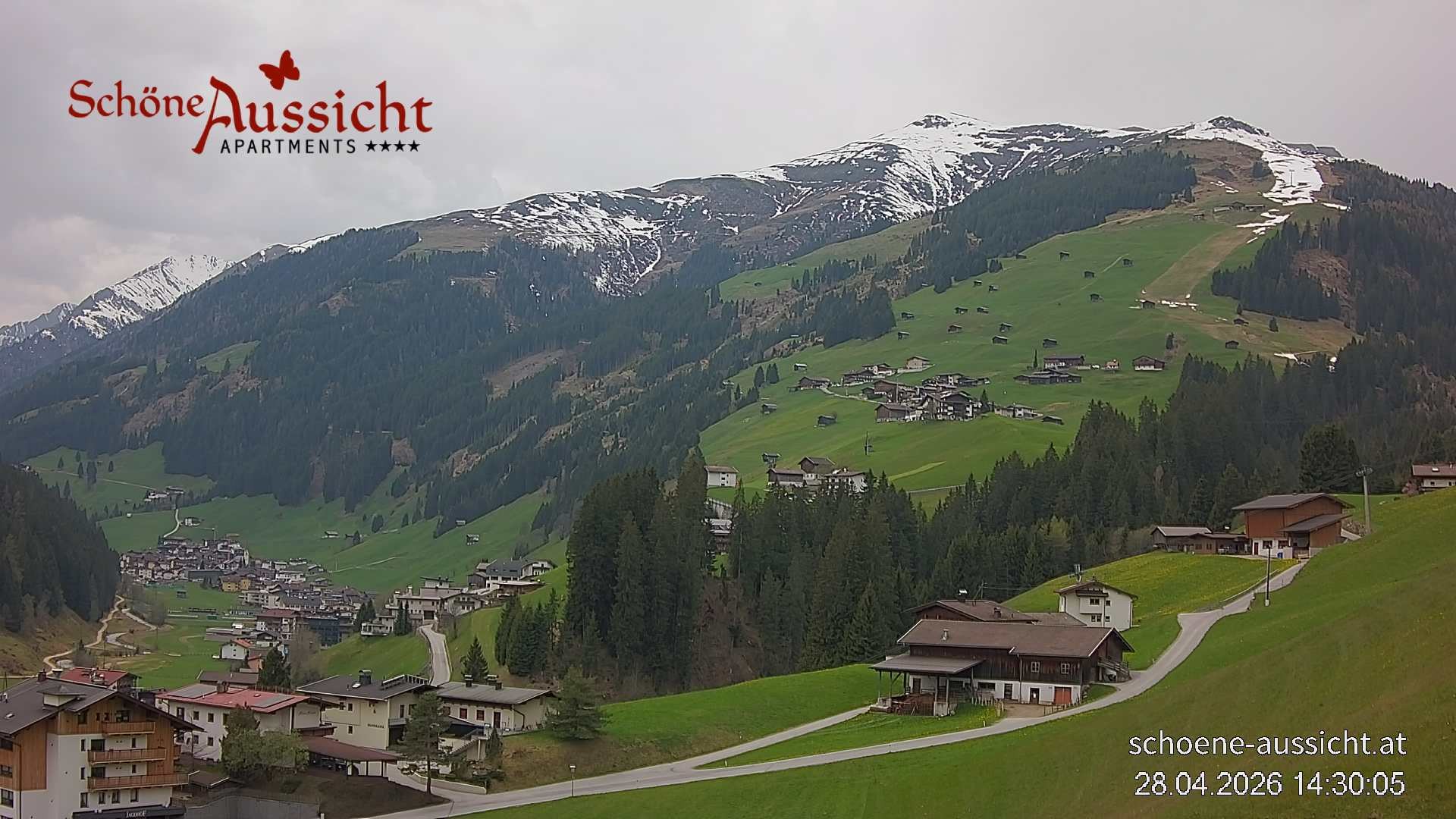 Archiv Foto Webcam Tux Lanersbach - Ausblick Appartements Schöne Aussicht